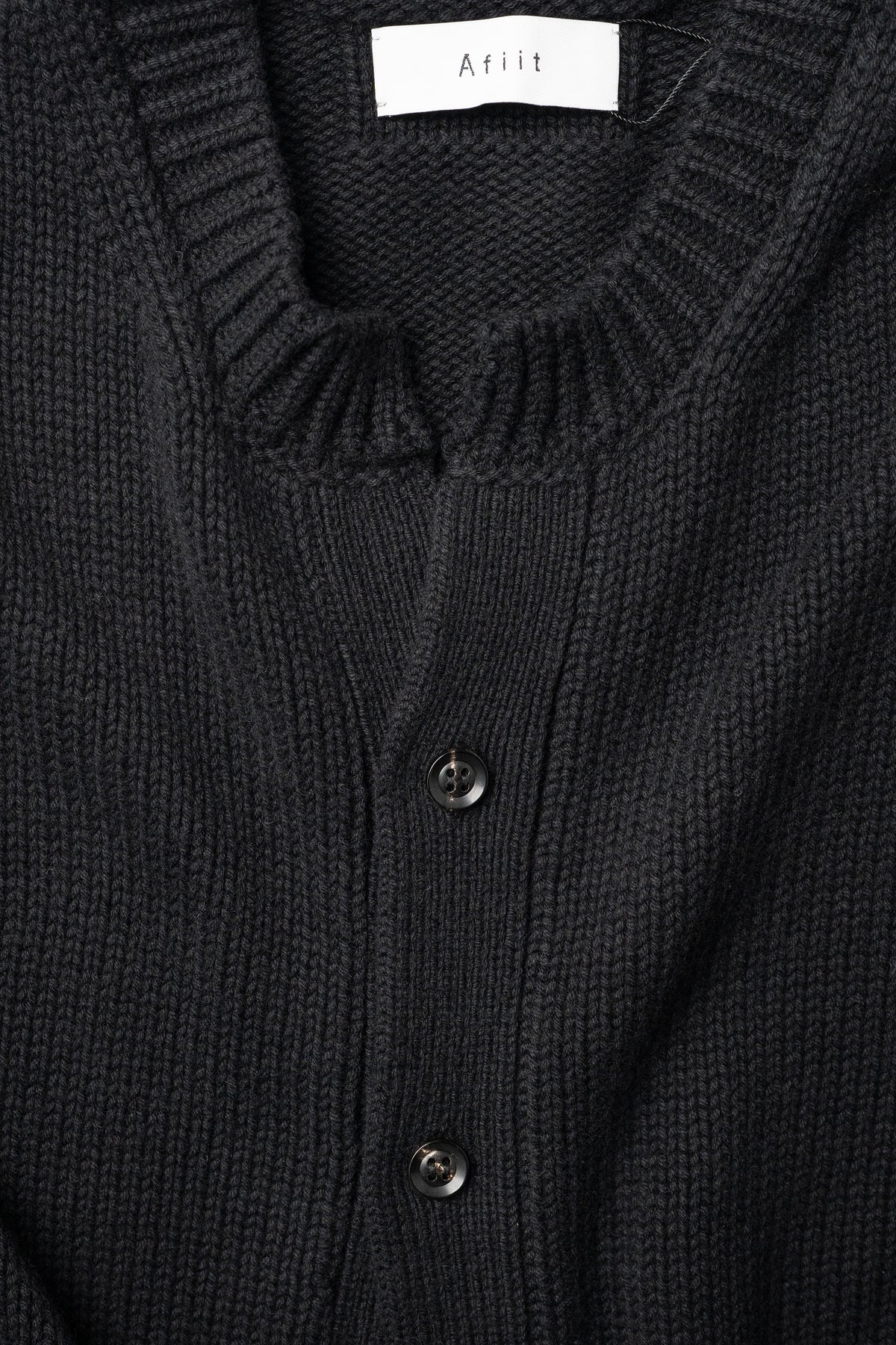 Afiit / CREW NECK CARDIGAN   "BLACK"