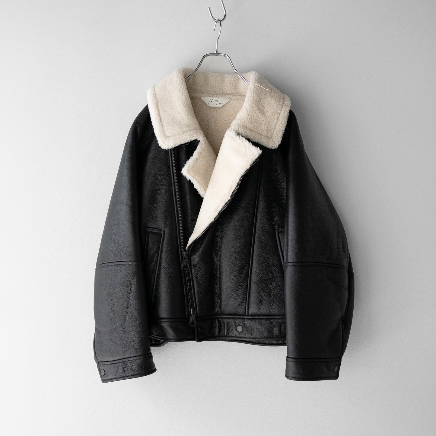 ANCELLM / MOUTON DOUBLE JACKET "WHITE×BLACK"