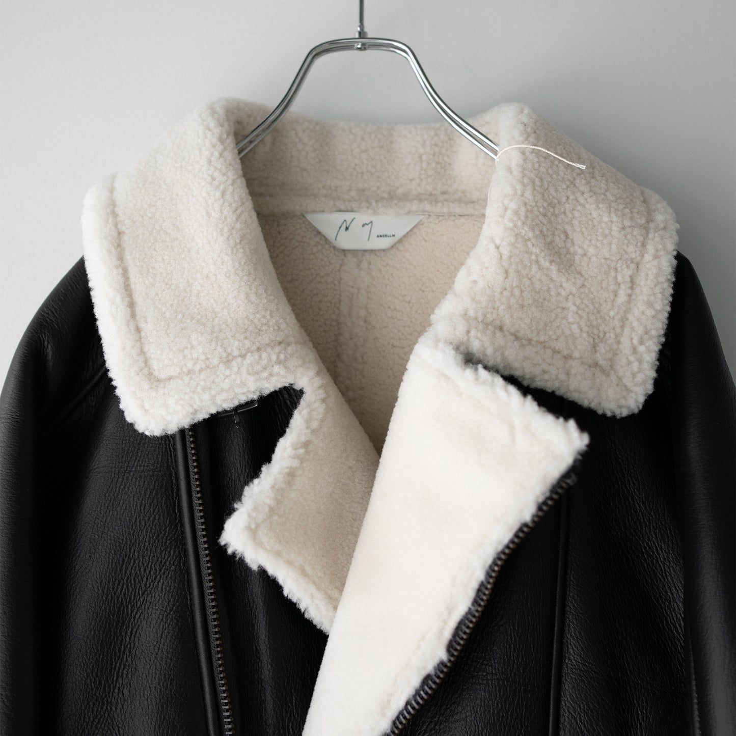 ANCELLM / MOUTON DOUBLE JACKET "WHITE×BLACK"