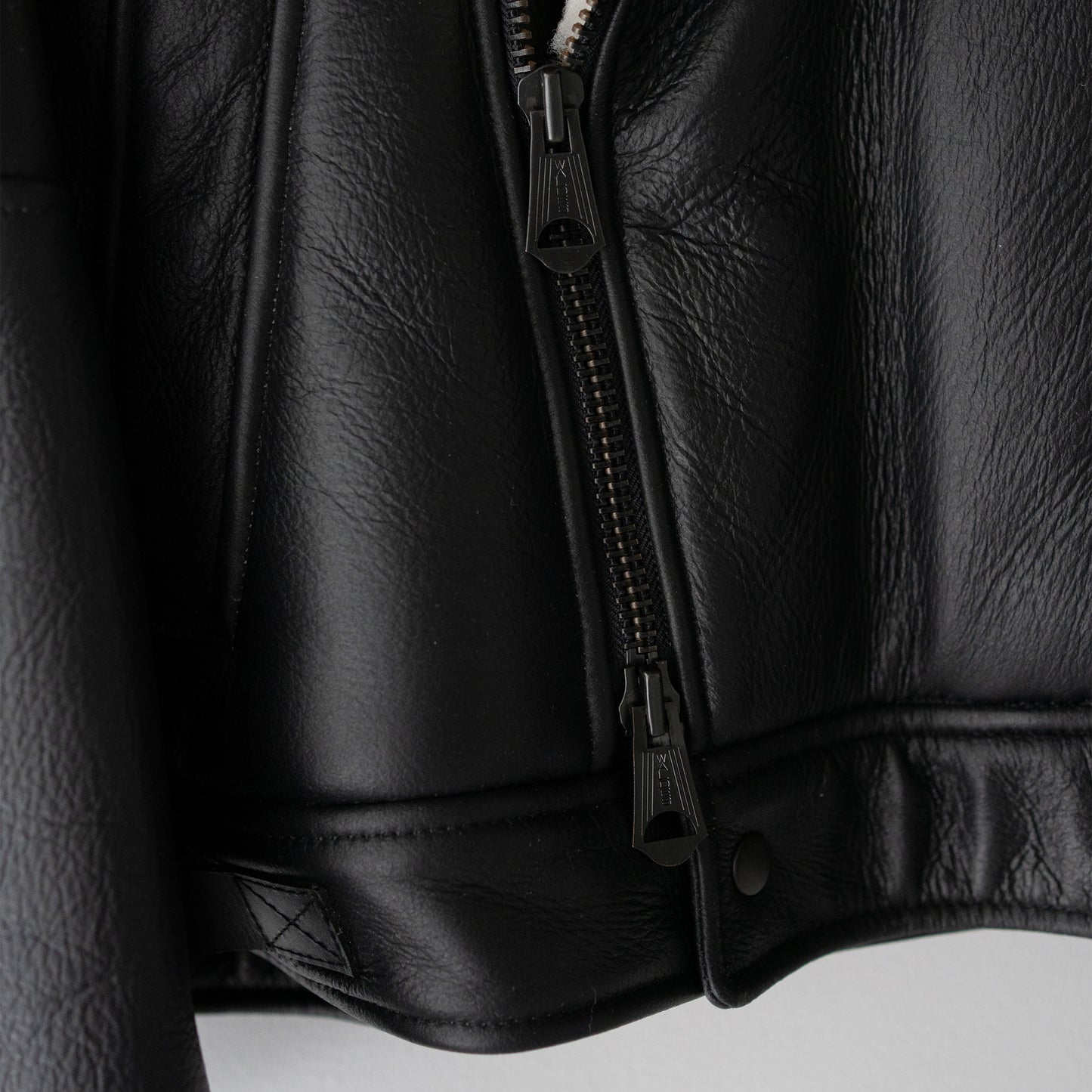 ANCELLM / MOUTON DOUBLE JACKET "WHITE×BLACK"