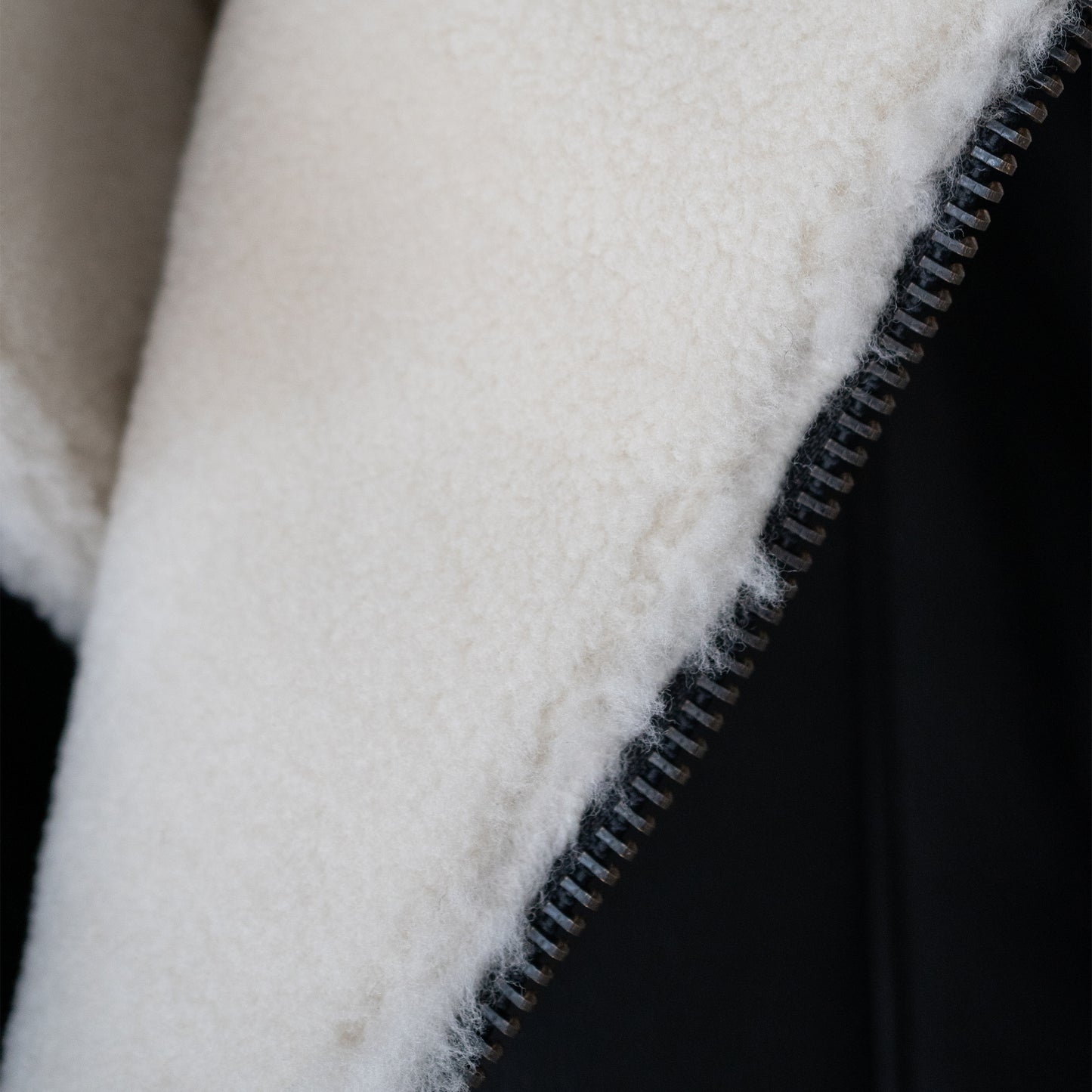 ANCELLM / MOUTON DOUBLE JACKET "WHITE×BLACK"