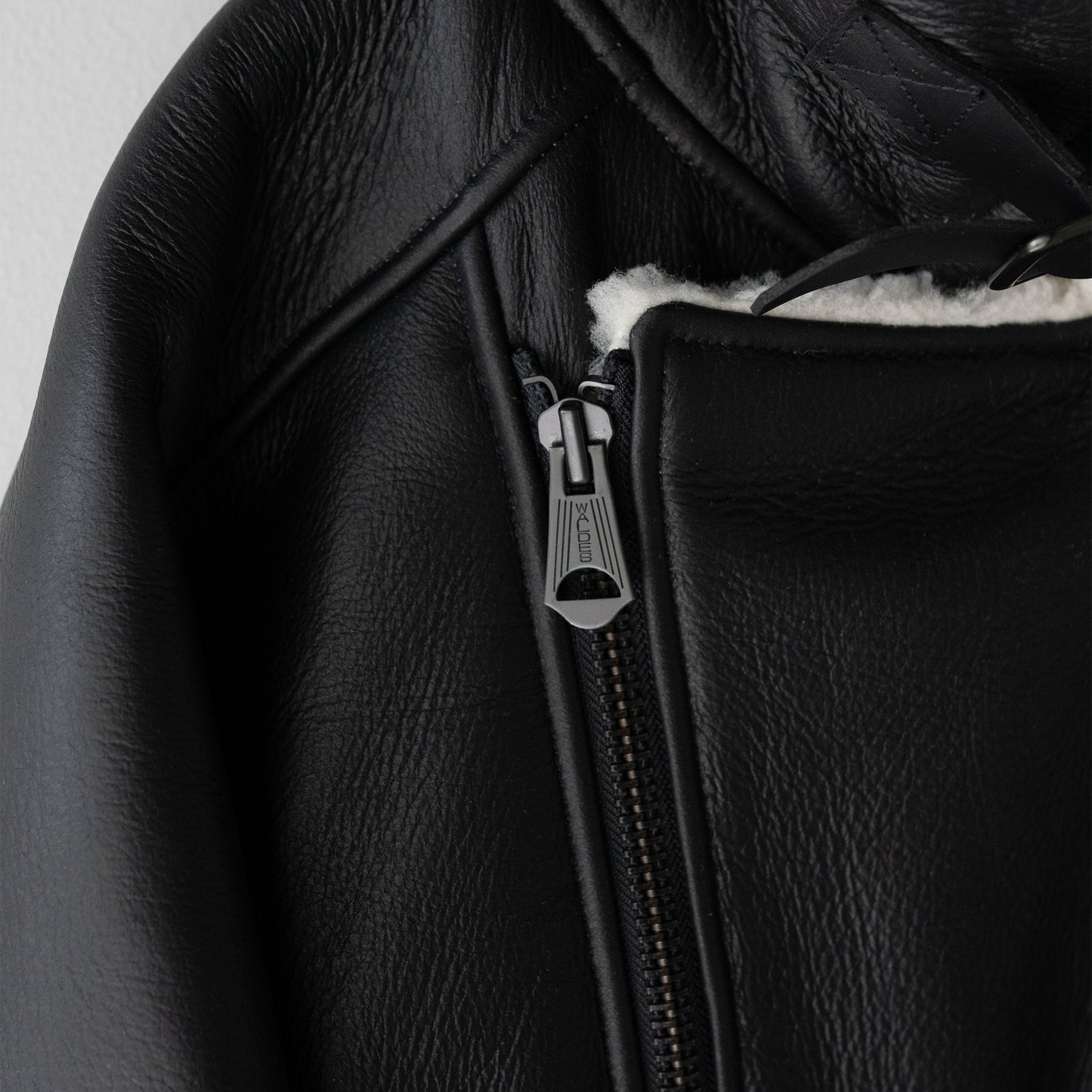 ANCELLM / MOUTON DOUBLE JACKET "WHITE×BLACK"