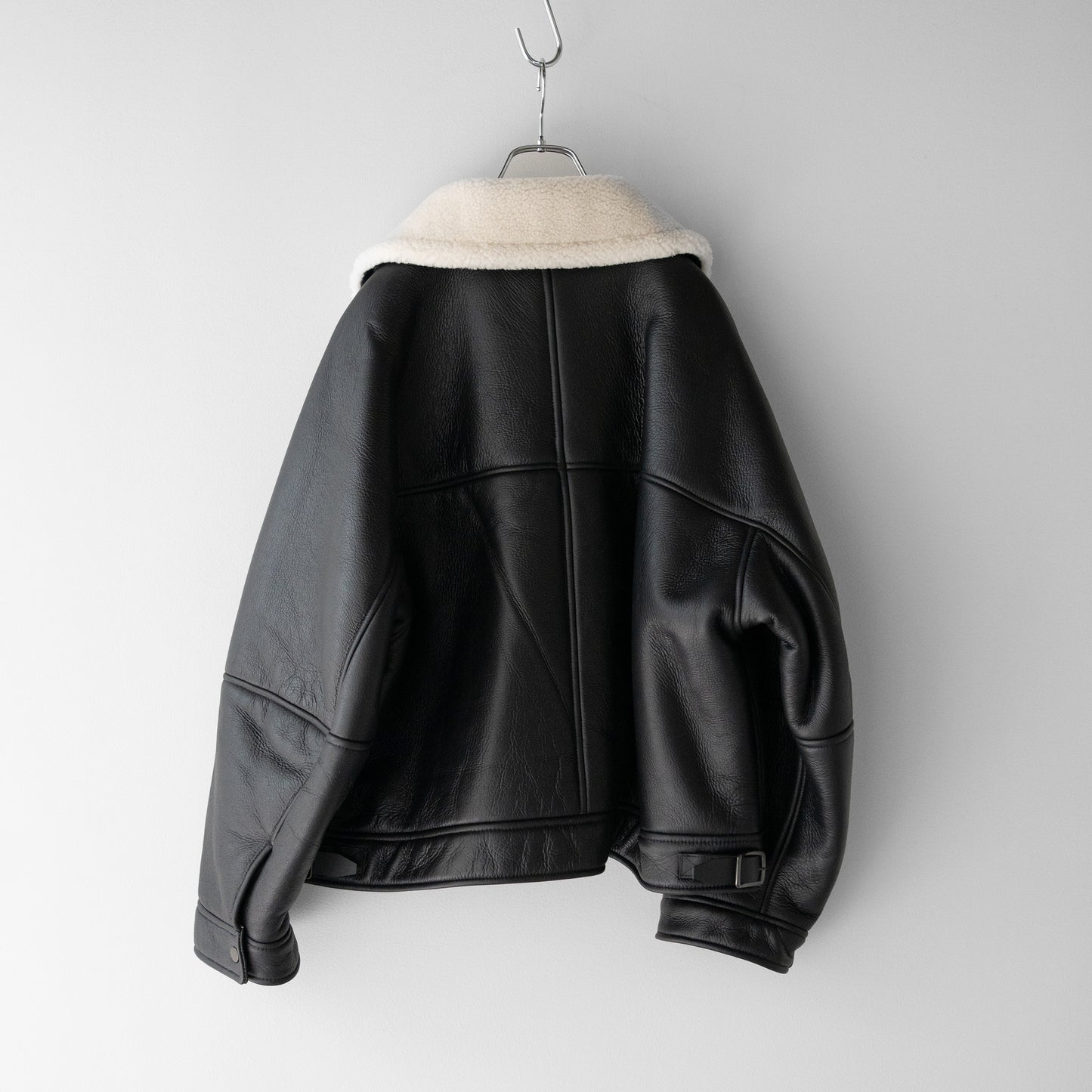 ANCELLM / MOUTON DOUBLE JACKET "WHITE×BLACK"