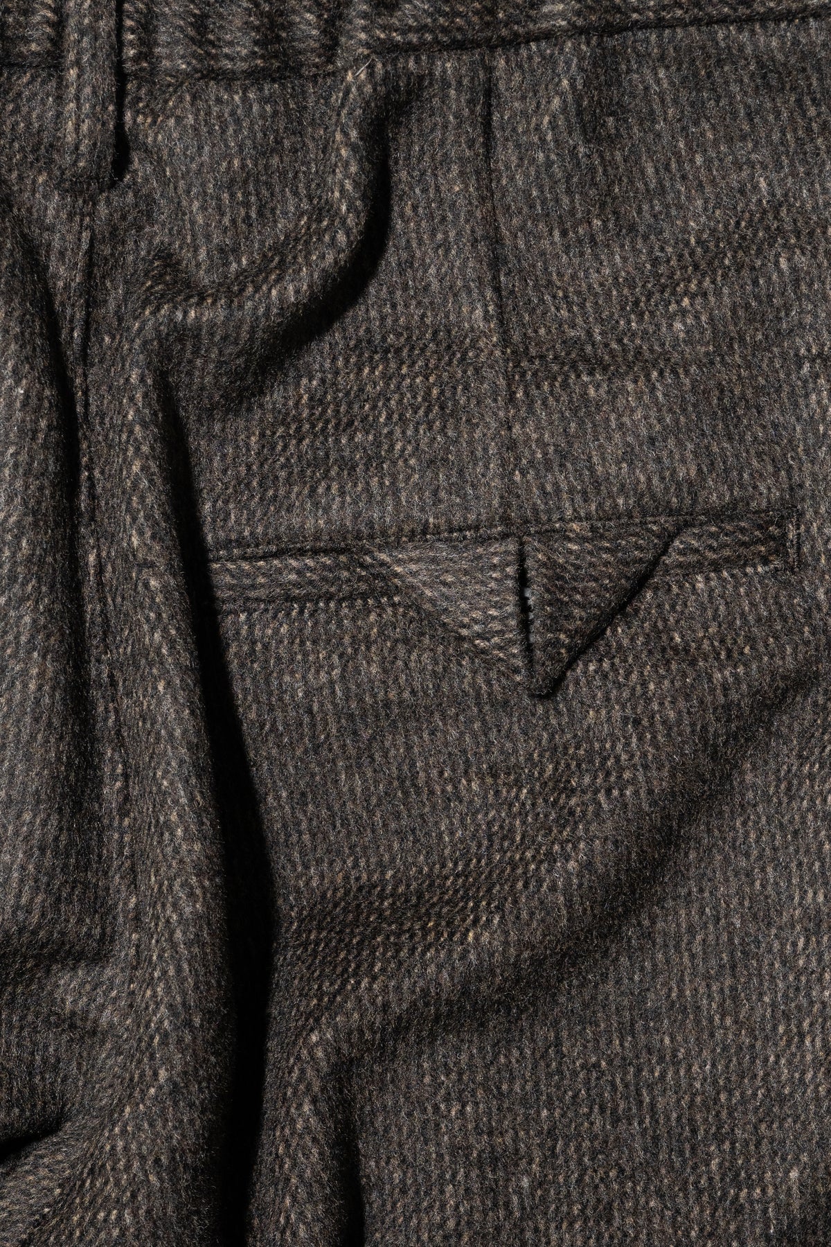ANCELLM / WOOL BLANCKET CARGO PANTS "D.BROWN"