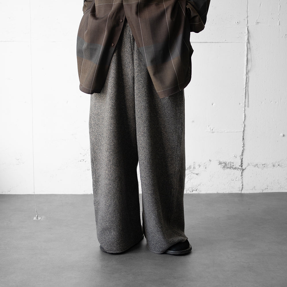 nonnotte/ Knit Pants Extra Wide "YAKNatural × TopGray"