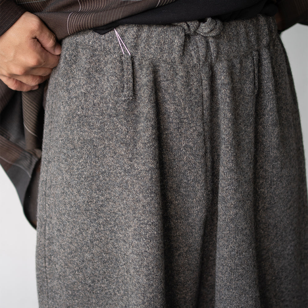 nonnotte/ Knit Pants Extra Wide "YAKNatural × TopGray"