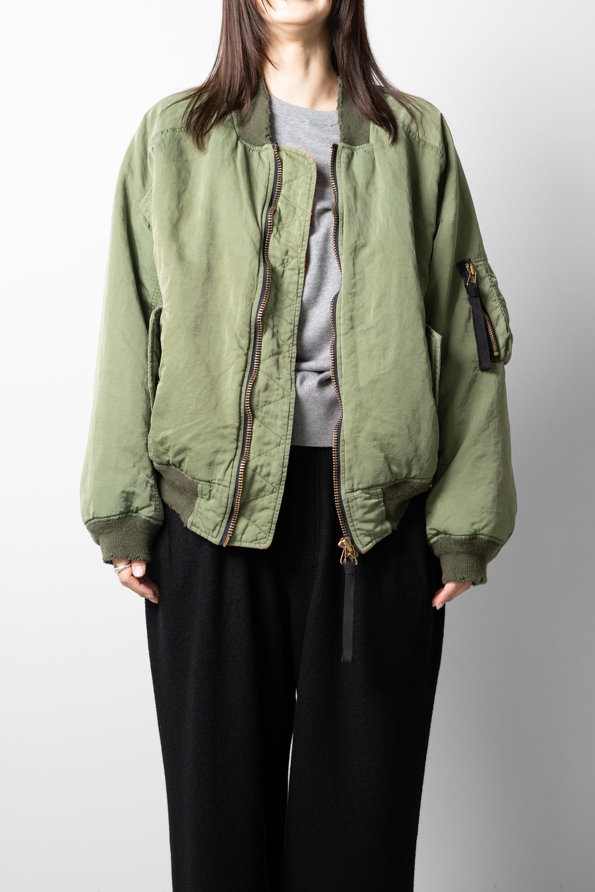 ANCELLM / AGING BOMBER JACKET "KHAKI"