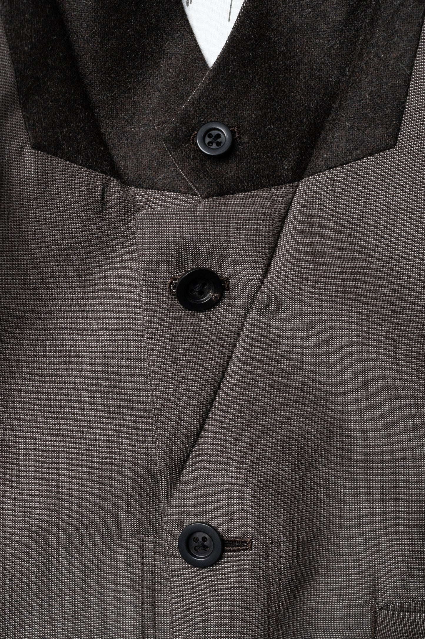 ANCELLM / LAYERED TAILORED JACKET "BROWN"
