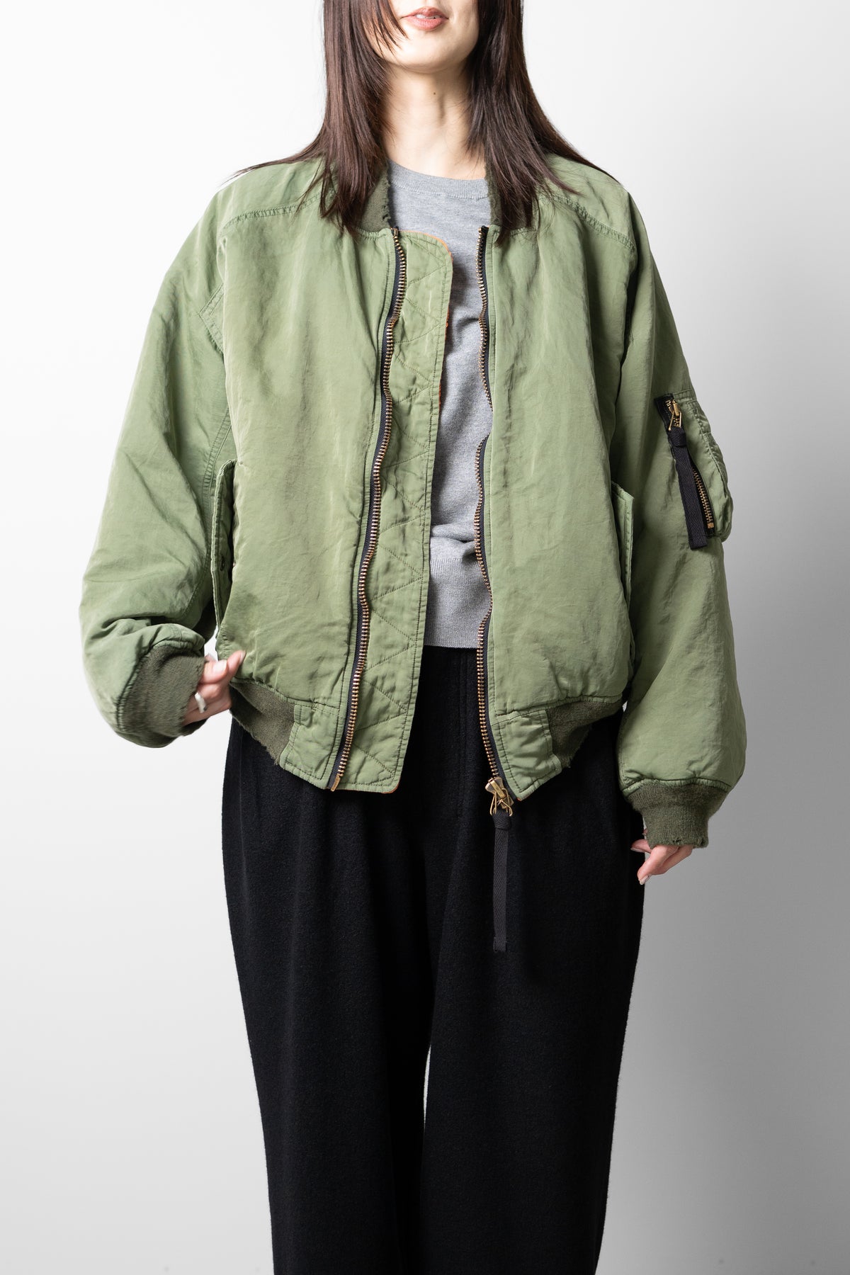 ANCELLM / AGING BOMBER JACKET "KHAKI"