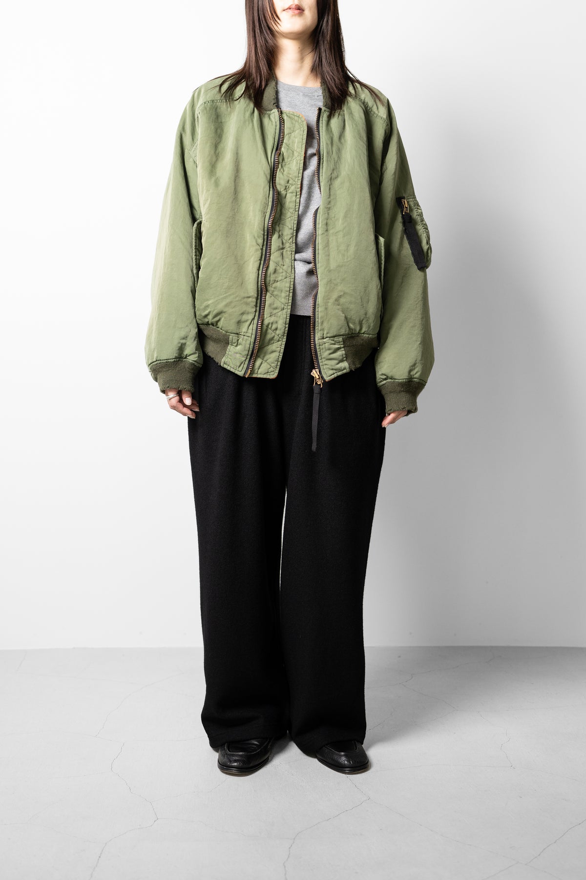 ANCELLM / AGING BOMBER JACKET "KHAKI"