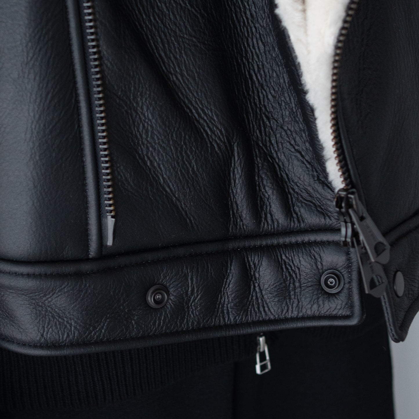 ANCELLM / MOUTON DOUBLE JACKET "WHITE×BLACK"