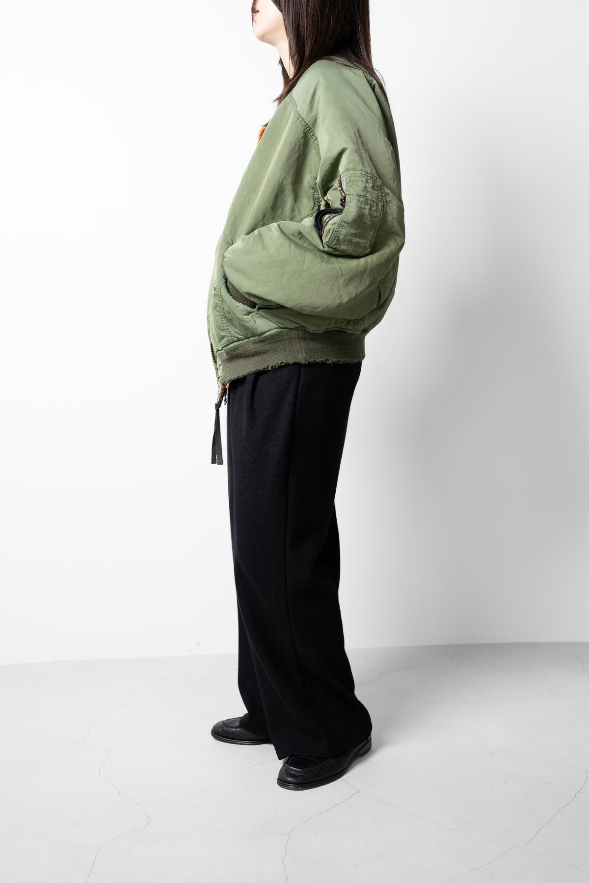 ANCELLM / AGING BOMBER JACKET "KHAKI"