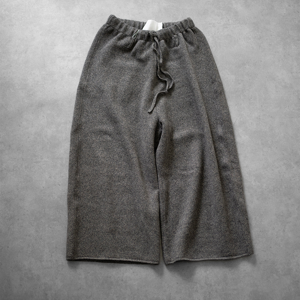 nonnotte/ Knit Pants Extra Wide "YAKNatural × TopGray"