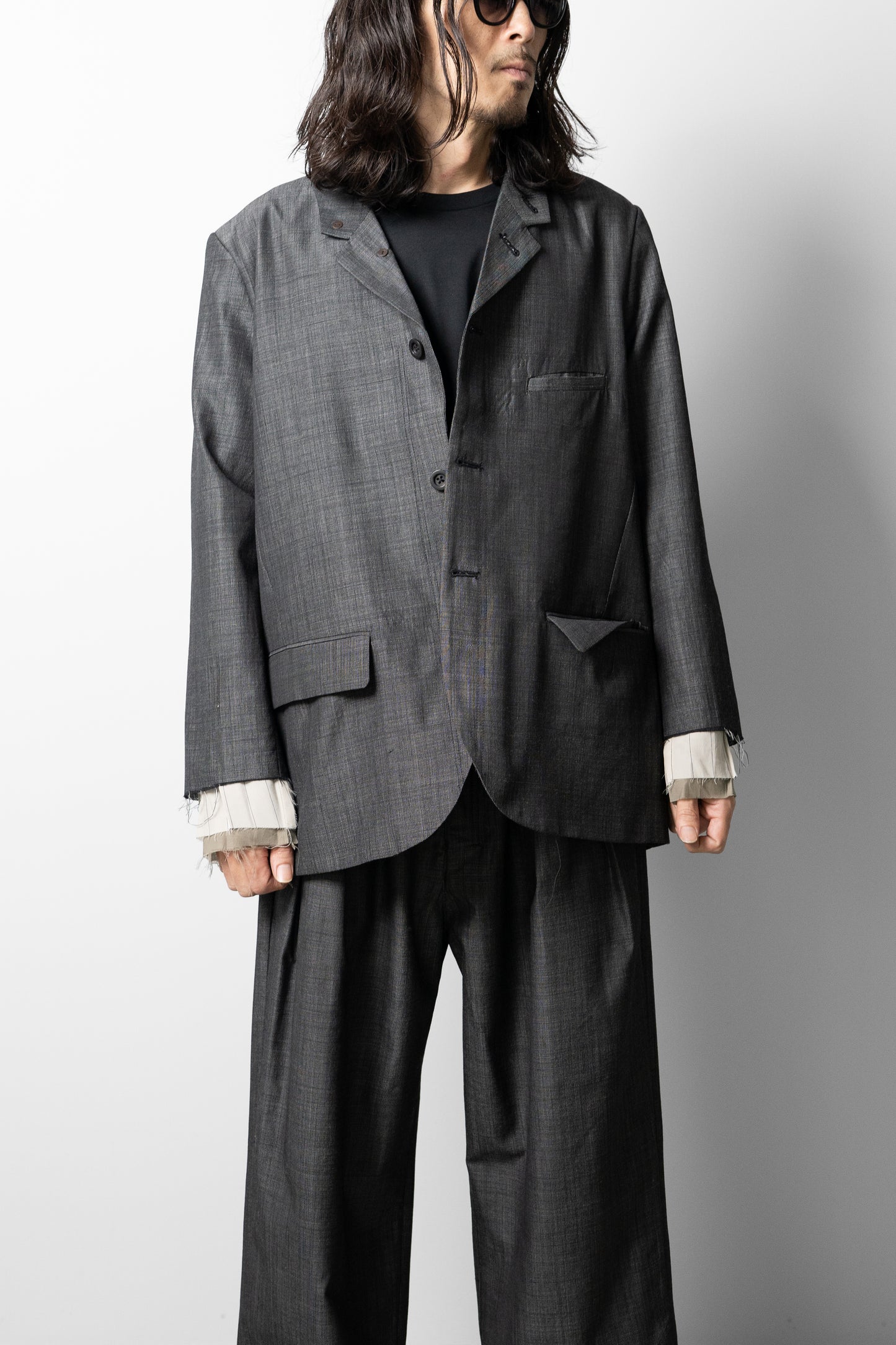 ANCELLM / LAYERED TAILORED JACKET "BLACK"