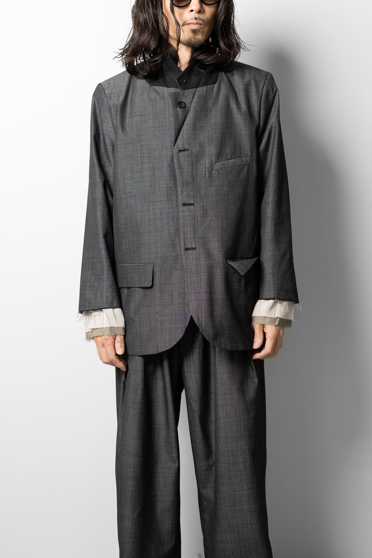 ANCELLM / LAYERED TAILORED JACKET "BLACK"