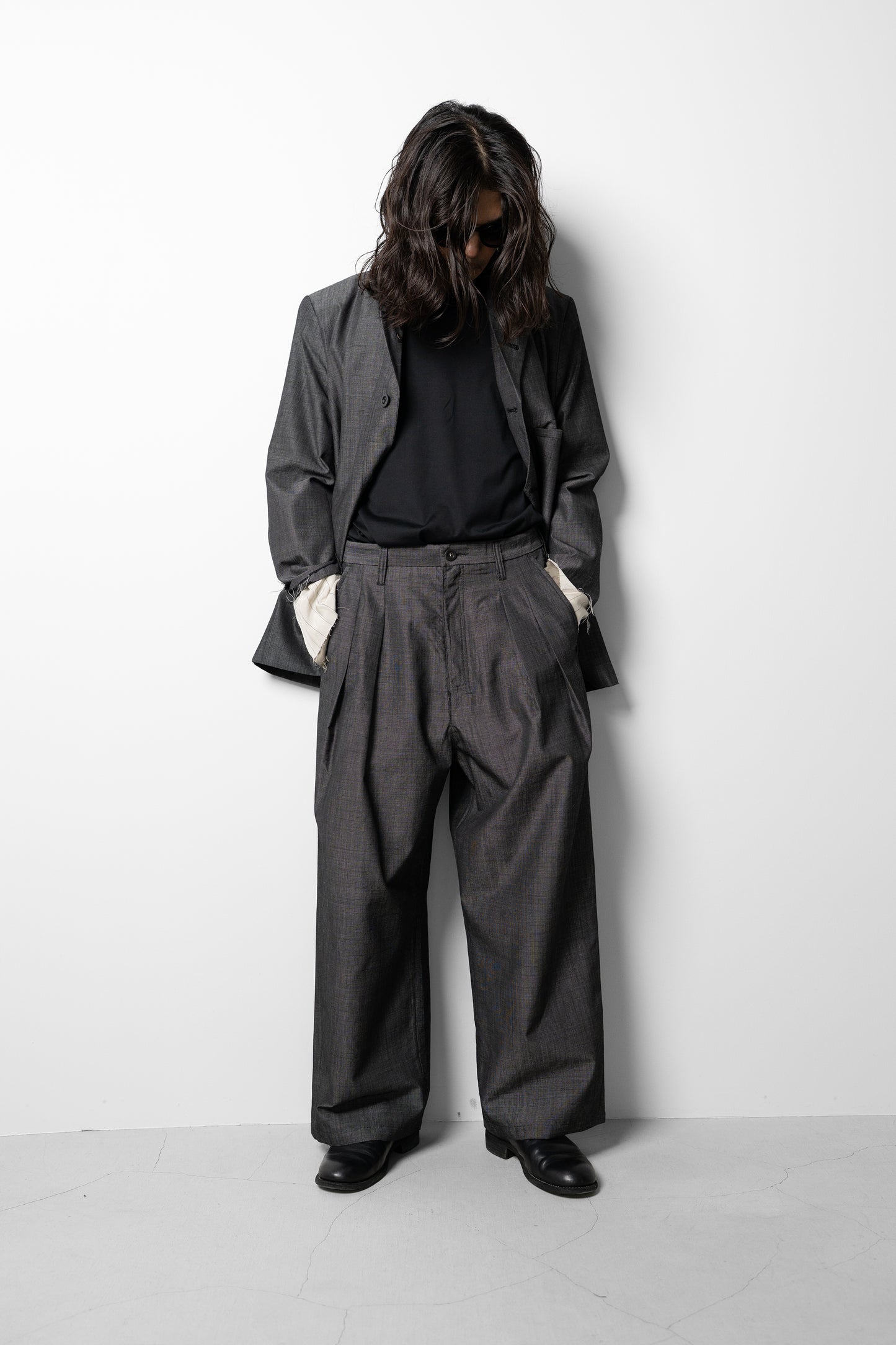 ANCELLM / LAYERED TAILORED JACKET "BLACK"