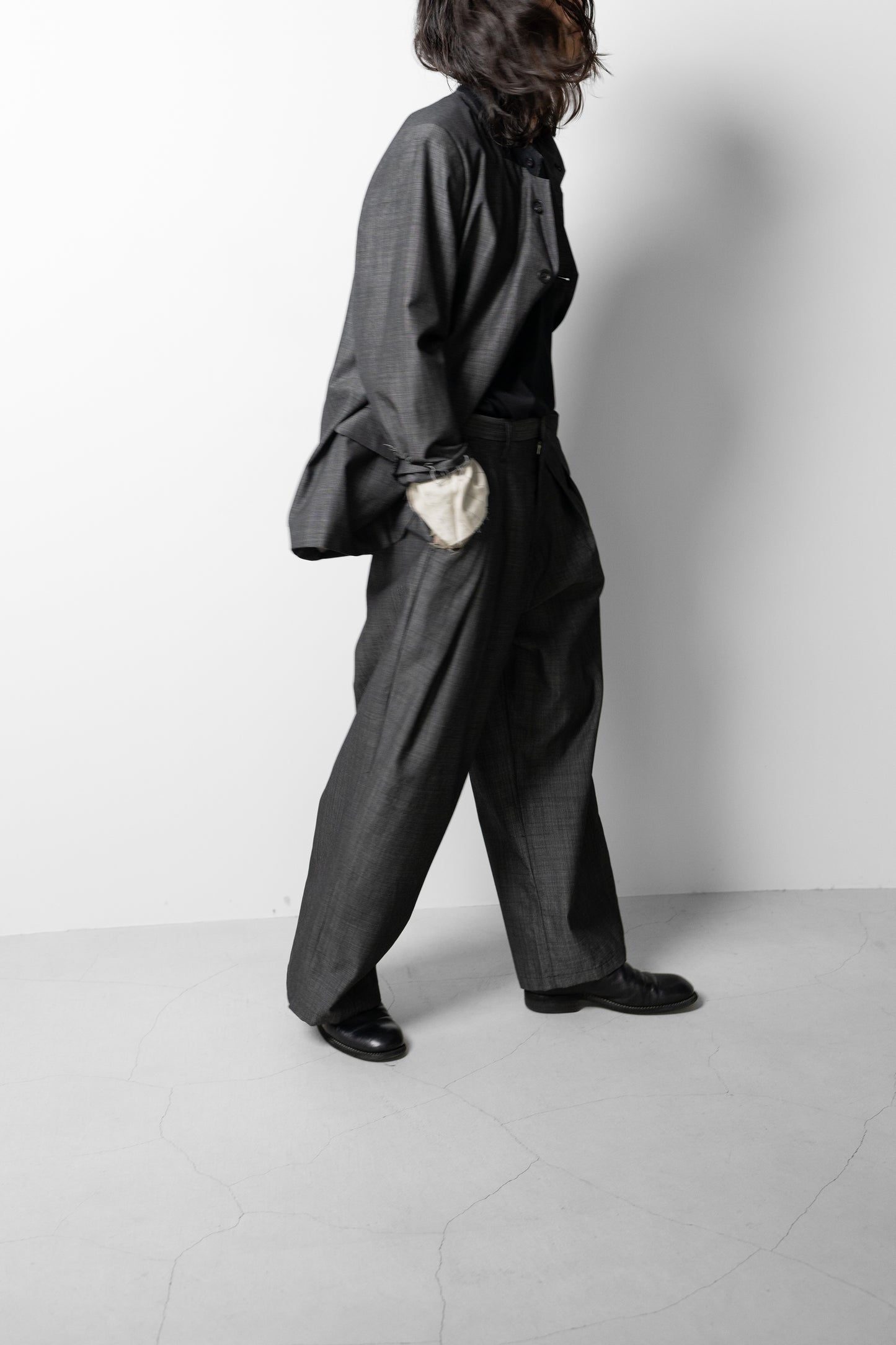 ANCELLM / LAYERED TAILORED JACKET "BLACK"