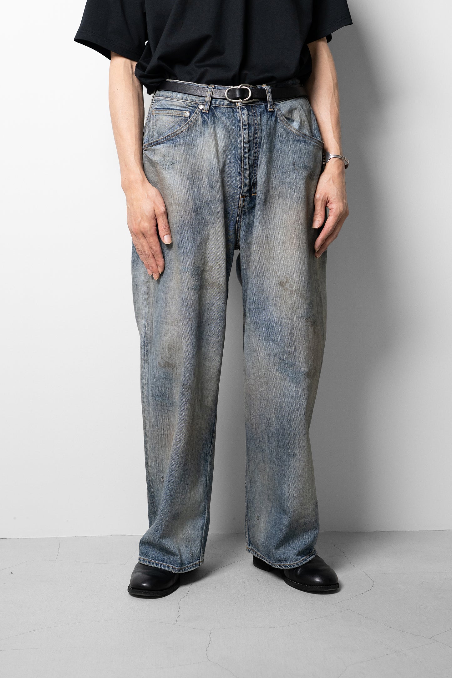 ANCELLM / STRAIGHT WIDE DENIM PANTS "INDIGO"