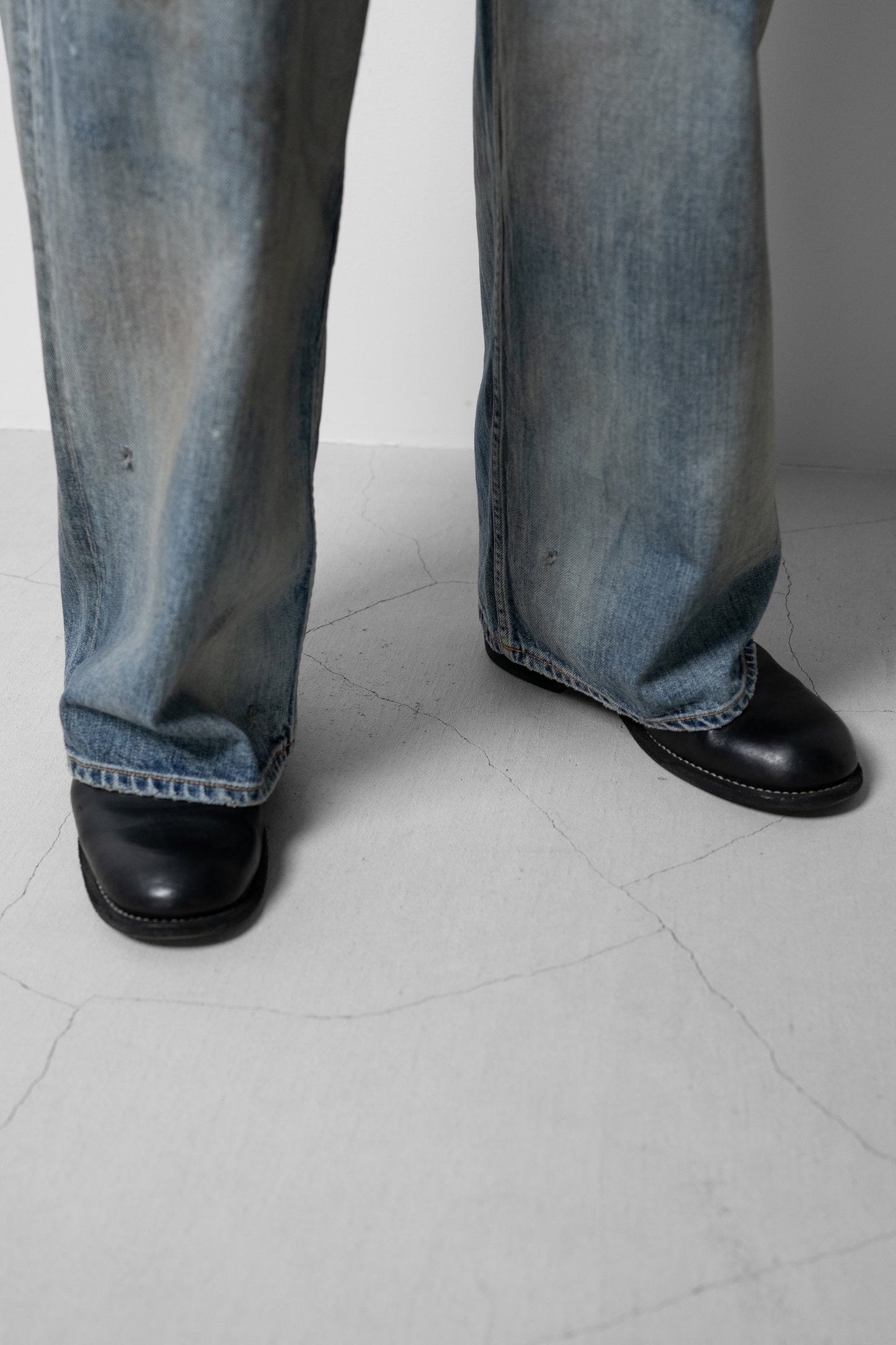 ANCELLM / STRAIGHT WIDE DENIM PANTS "INDIGO"