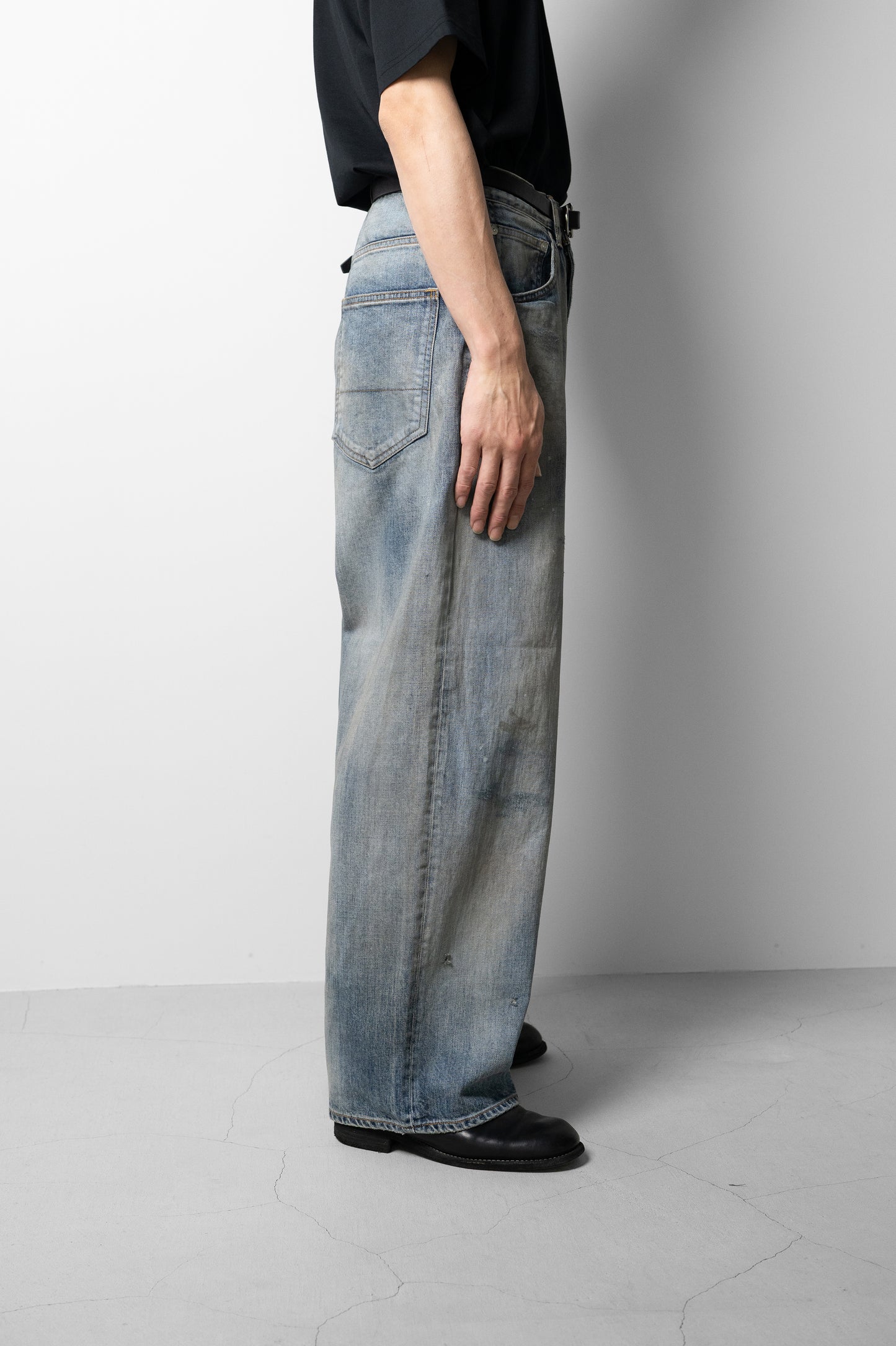 ANCELLM / STRAIGHT WIDE DENIM PANTS "INDIGO"