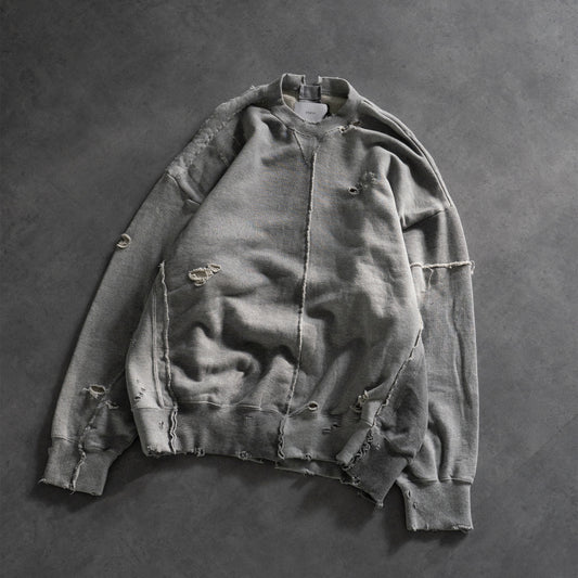 ssstein/ OVERSIZED RECONSTRUCTION SWEAT LS "GREY"