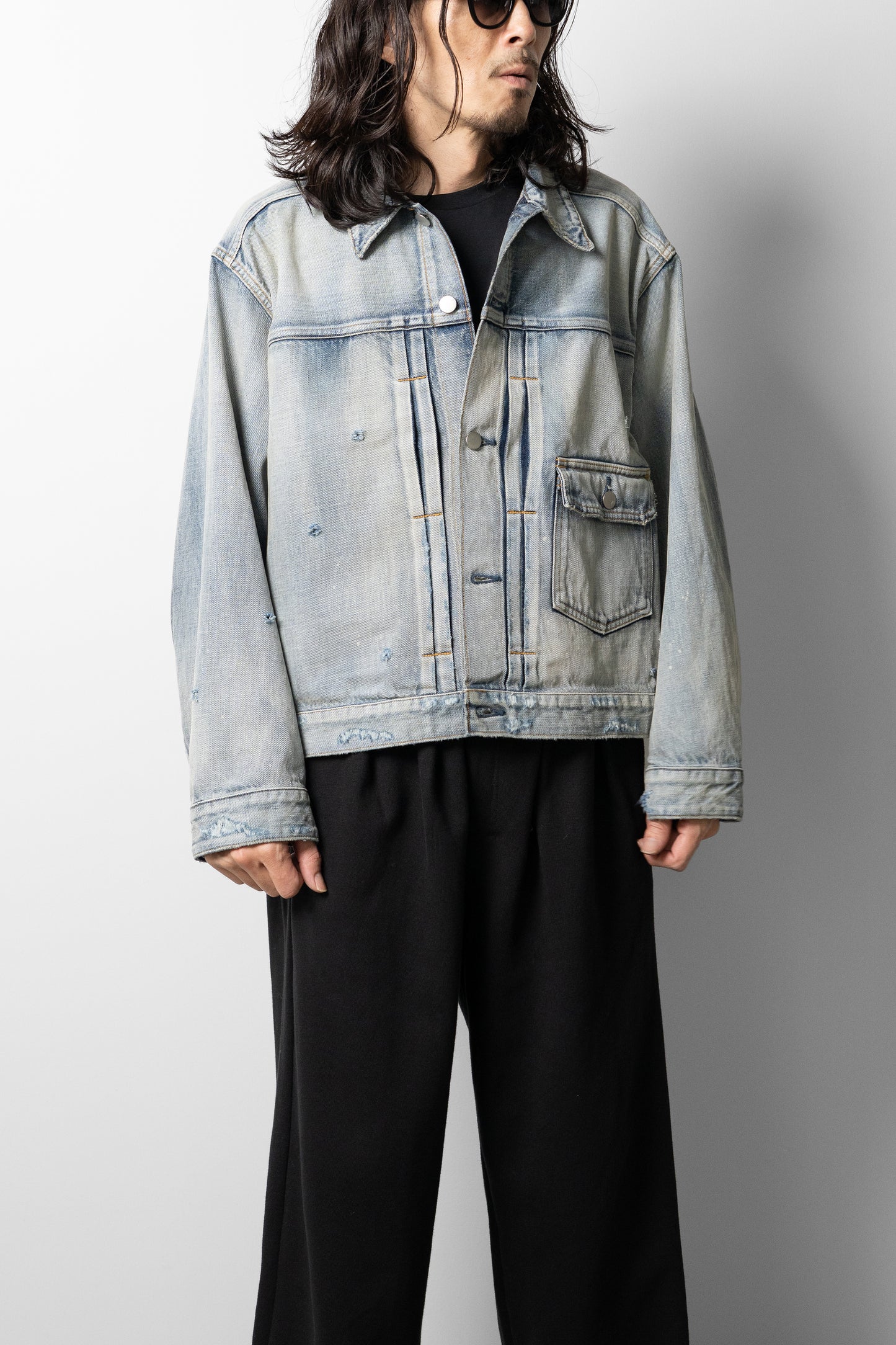 ANCELLM / TYPE-1 AGING DENIM JACKET "L.INDIGO"