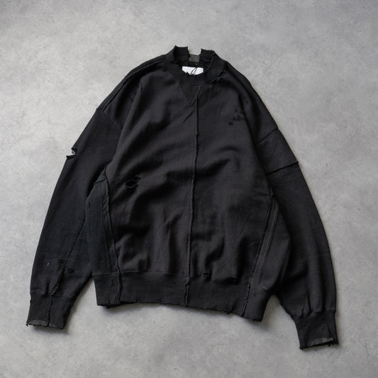 ssstein/ OVERSIZED RECONSTRUCTION SWEAT LS "BLACK"