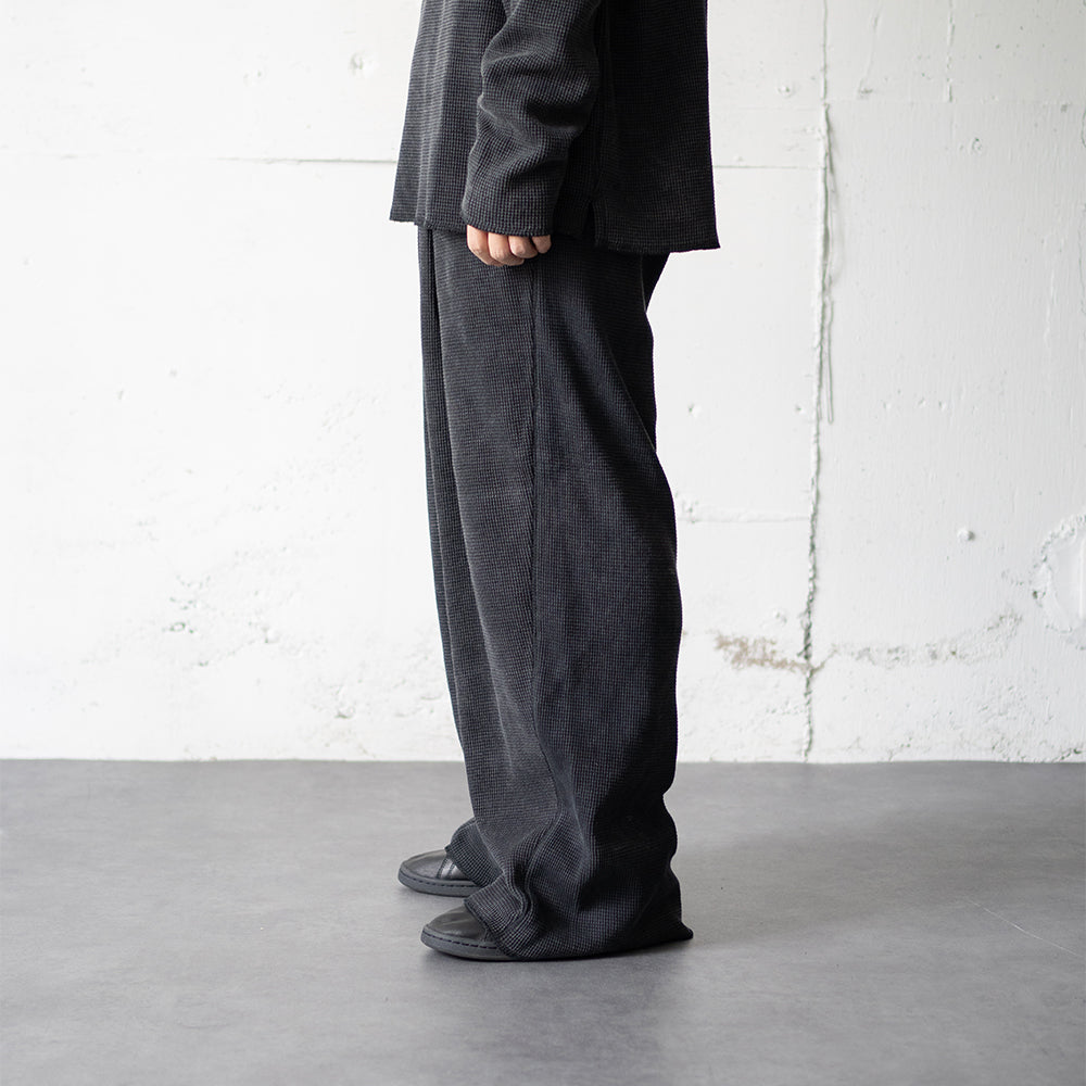 saby / WAFFLE EASY PANTS - Pigment Stone Wash - "SUMI"