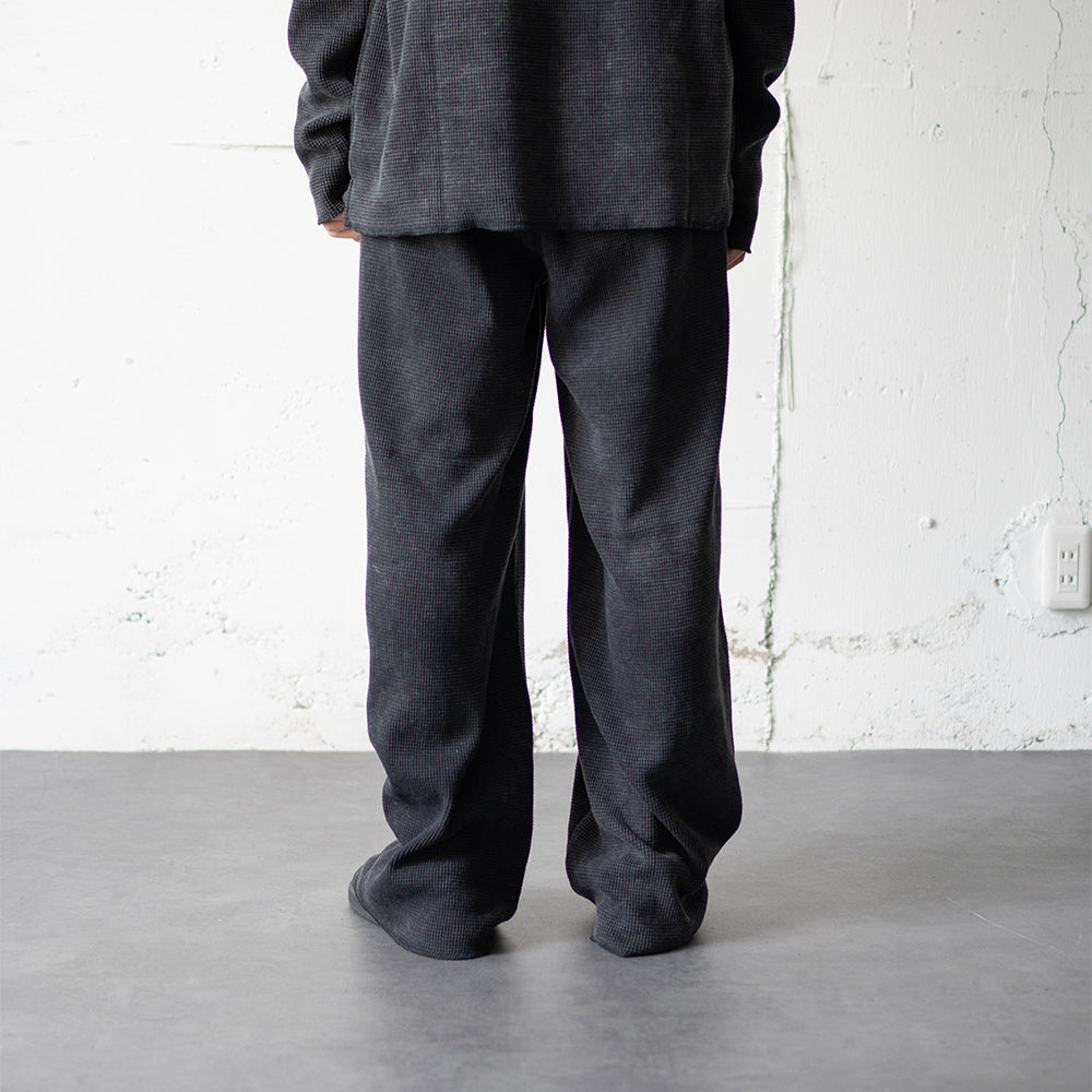 saby / WAFFLE EASY PANTS - Pigment Stone Wash - "SUMI"