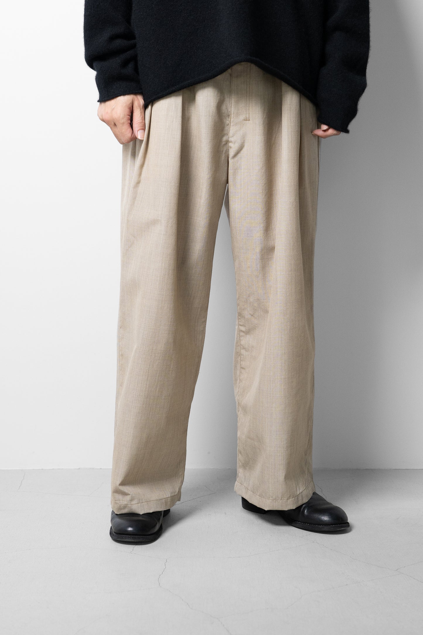 ANCELLM / HAKEME WIDE SLACKS "BEIGE"