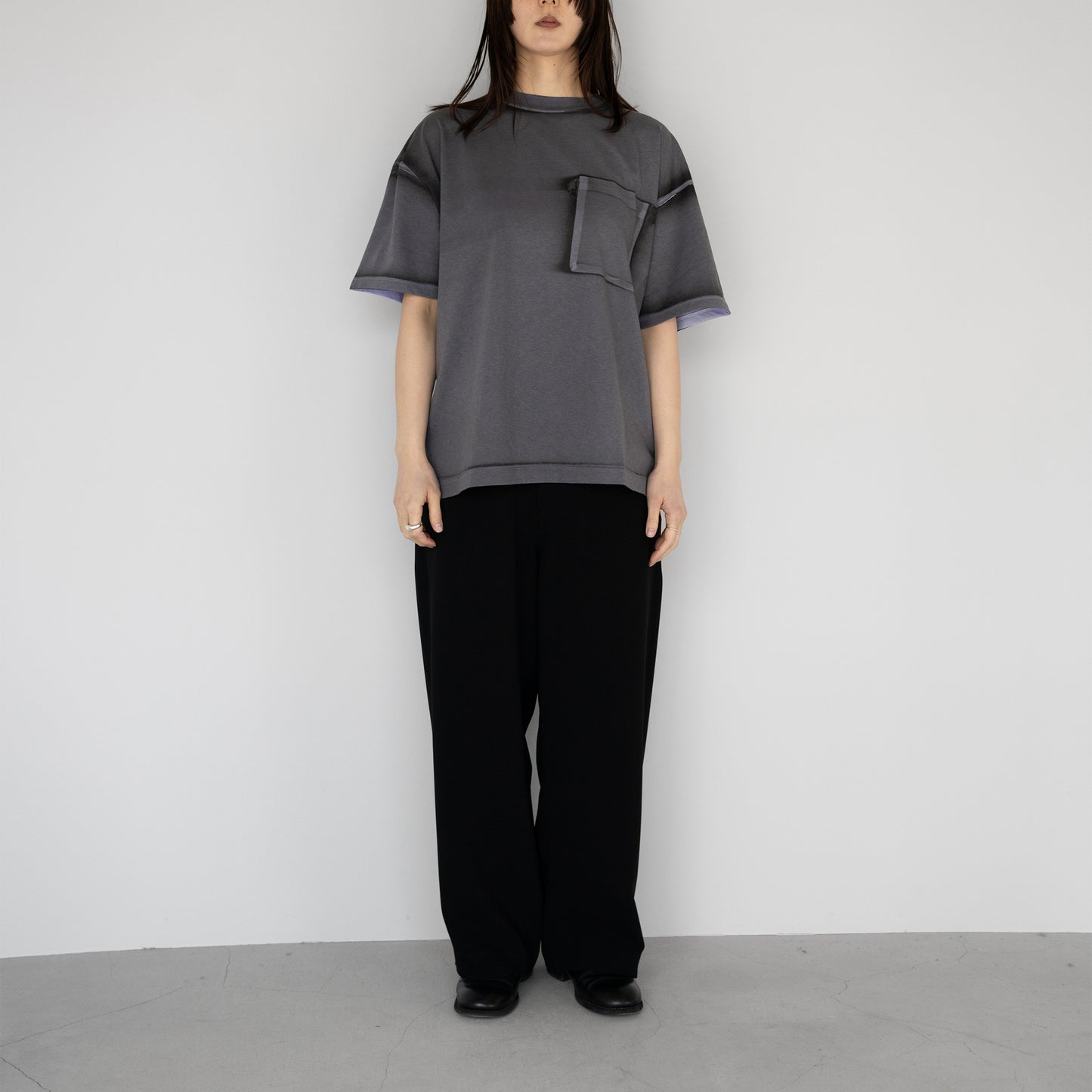 YOKE/ All-over Pigment Printed T-shirt "LAVENDER"