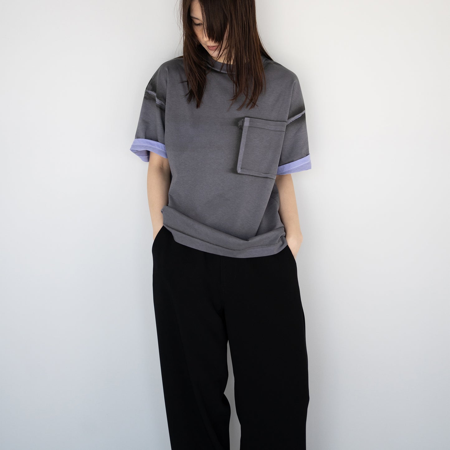 YOKE/ All-over Pigment Printed T-shirt "LAVENDER"