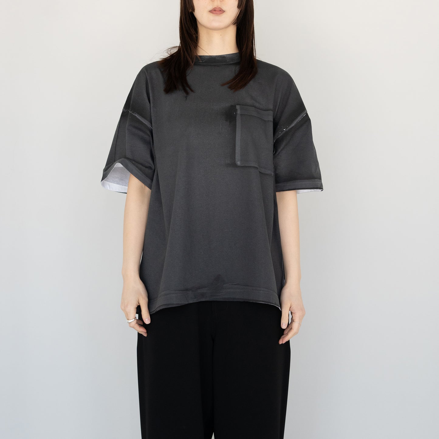 YOKE/ All-over Pigment Printed T-shirt "BLACK"