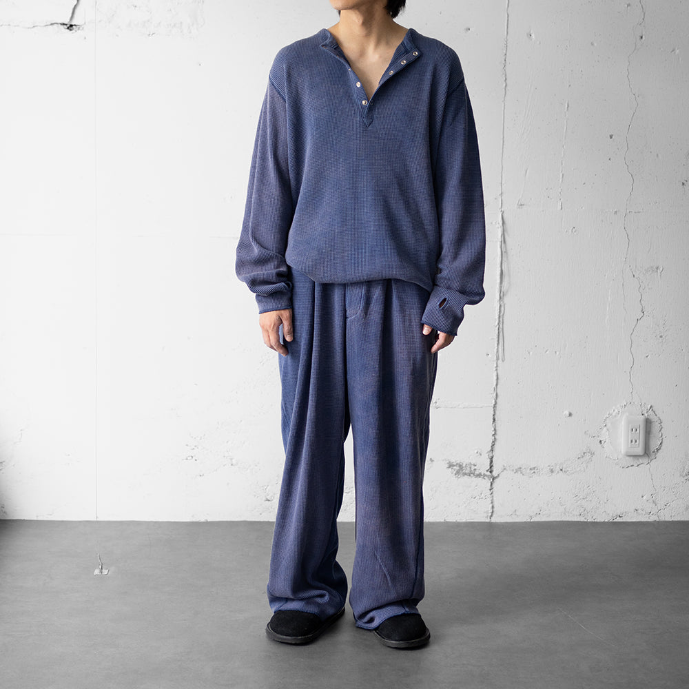 saby / WAFFLE EASY PANTS - Pigment Stone Wash - "MID NIGHT"