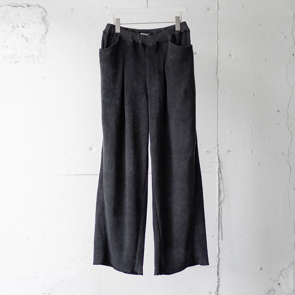 saby / WAFFLE EASY PANTS - Pigment Stone Wash - "SUMI"