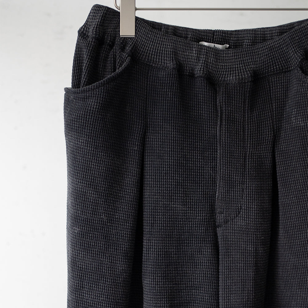 saby / WAFFLE EASY PANTS - Pigment Stone Wash - "SUMI"