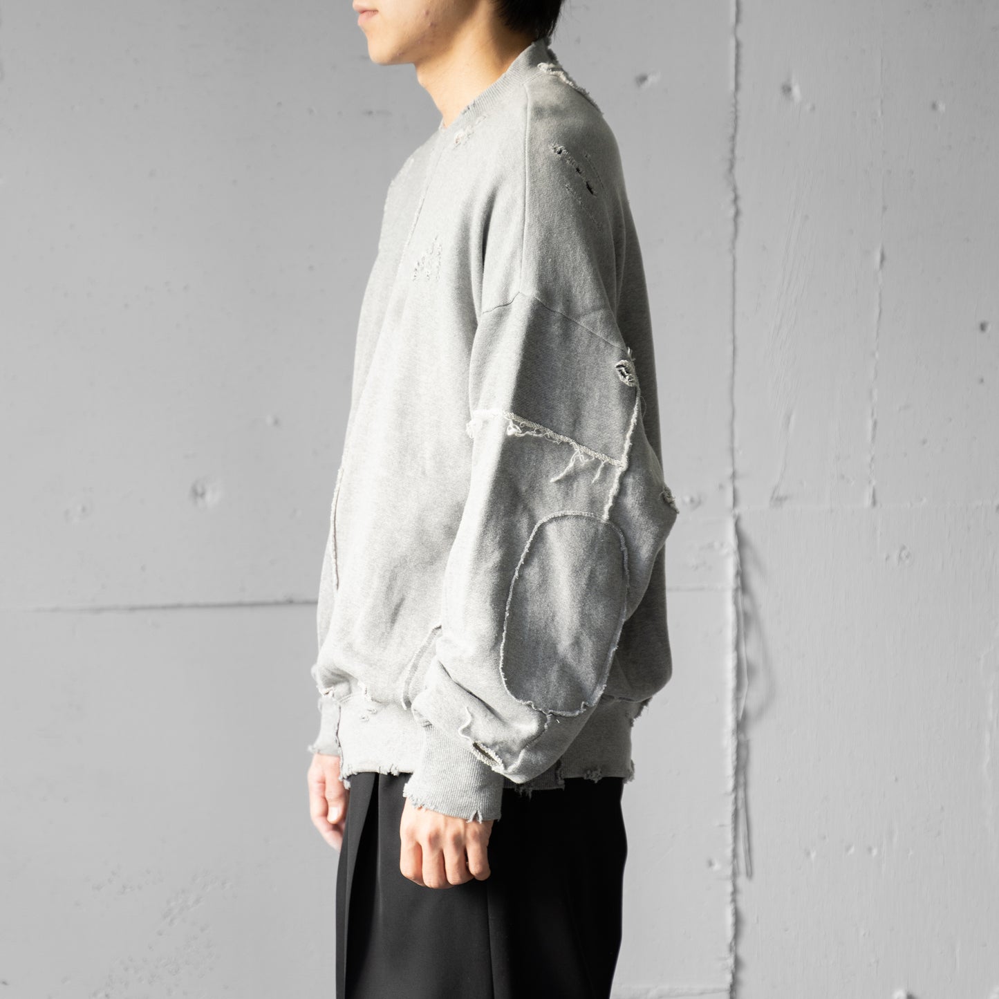 ssstein/ OVERSIZED RECONSTRUCTION SWEAT LS "GREY"