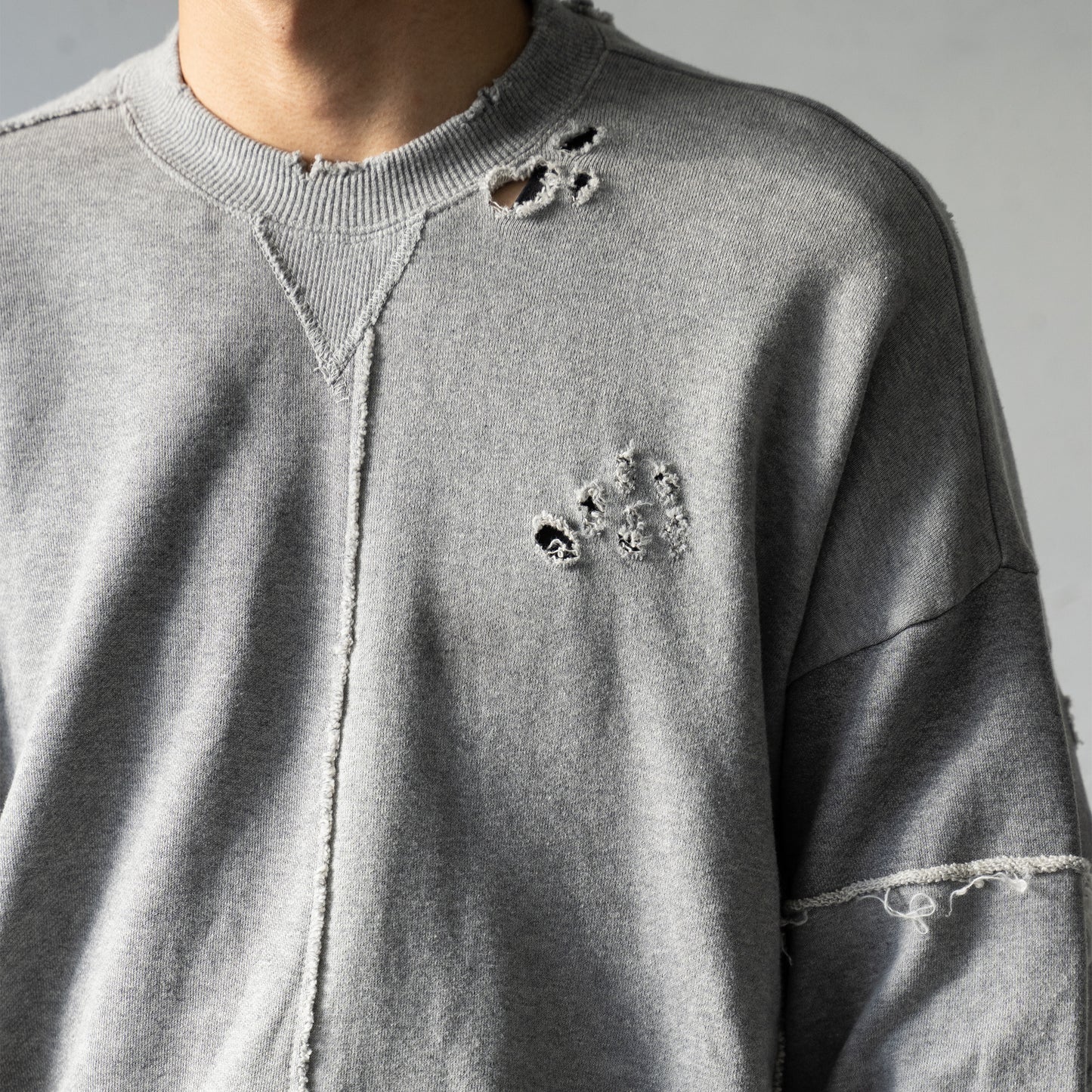 ssstein/ OVERSIZED RECONSTRUCTION SWEAT LS "GREY"