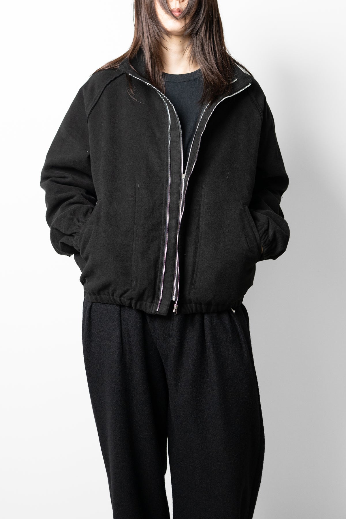 BIBLIOTHERK /  MOLESKIN ZIP SHORT BULOUSON "BLACK"