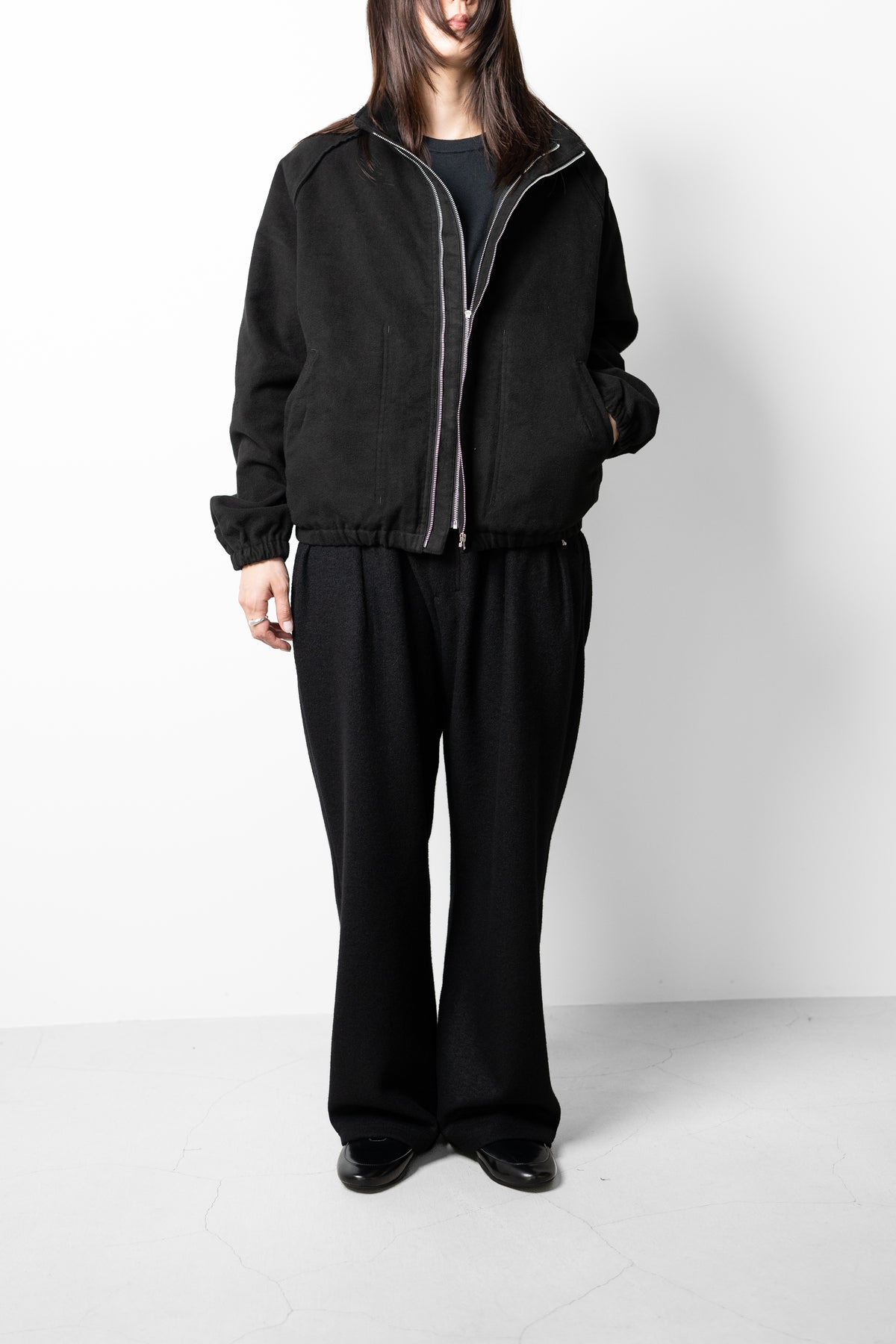 BIBLIOTHERK /  MOLESKIN ZIP SHORT BULOUSON "BLACK"