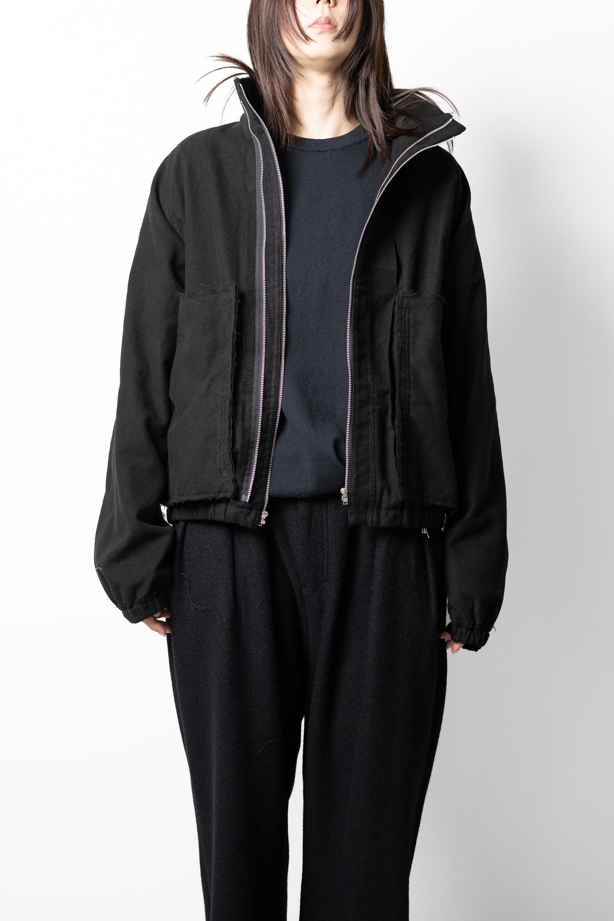 BIBLIOTHERK /  MOLESKIN ZIP SHORT BULOUSON "BLACK"