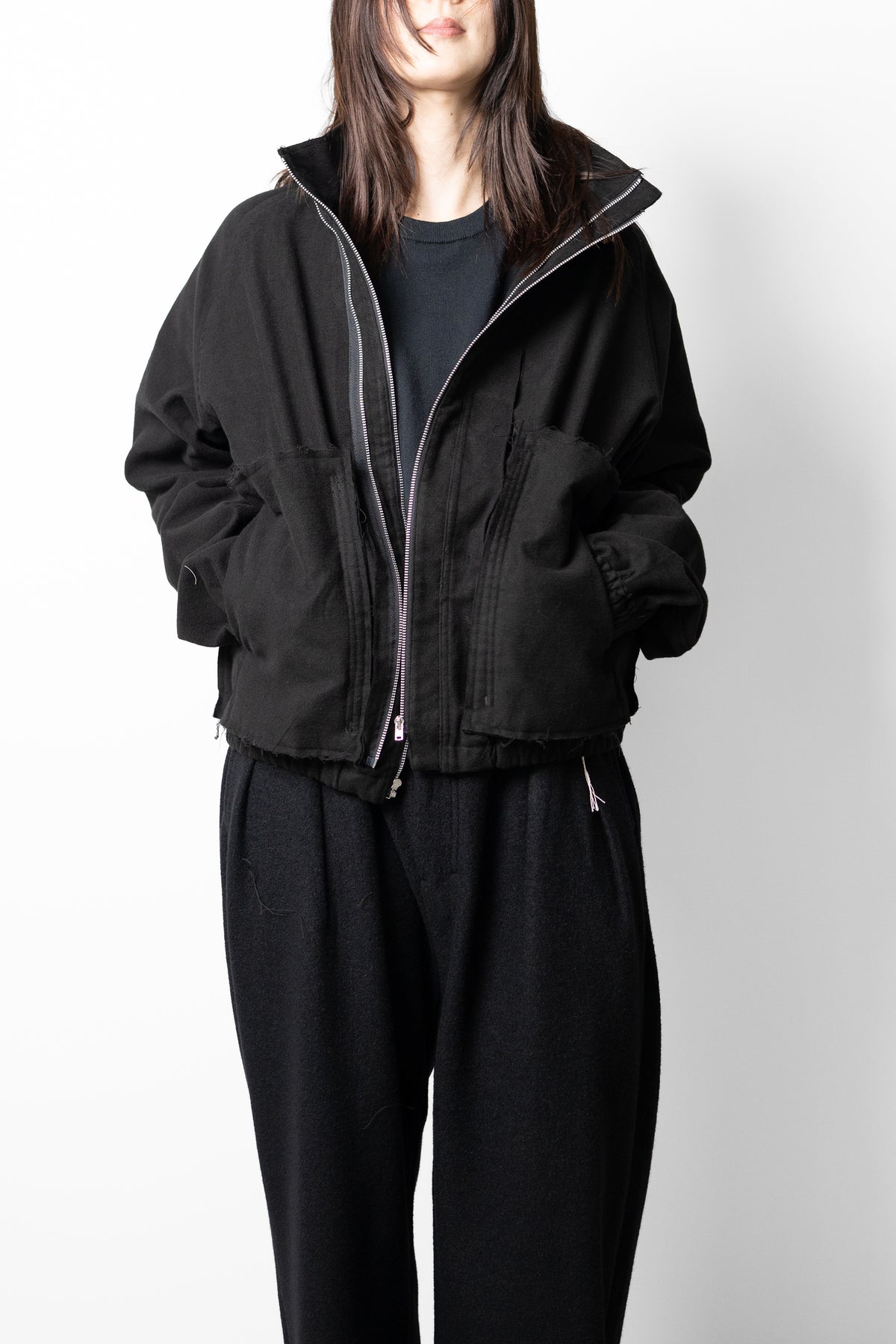 BIBLIOTHERK /  MOLESKIN ZIP SHORT BULOUSON "BLACK"