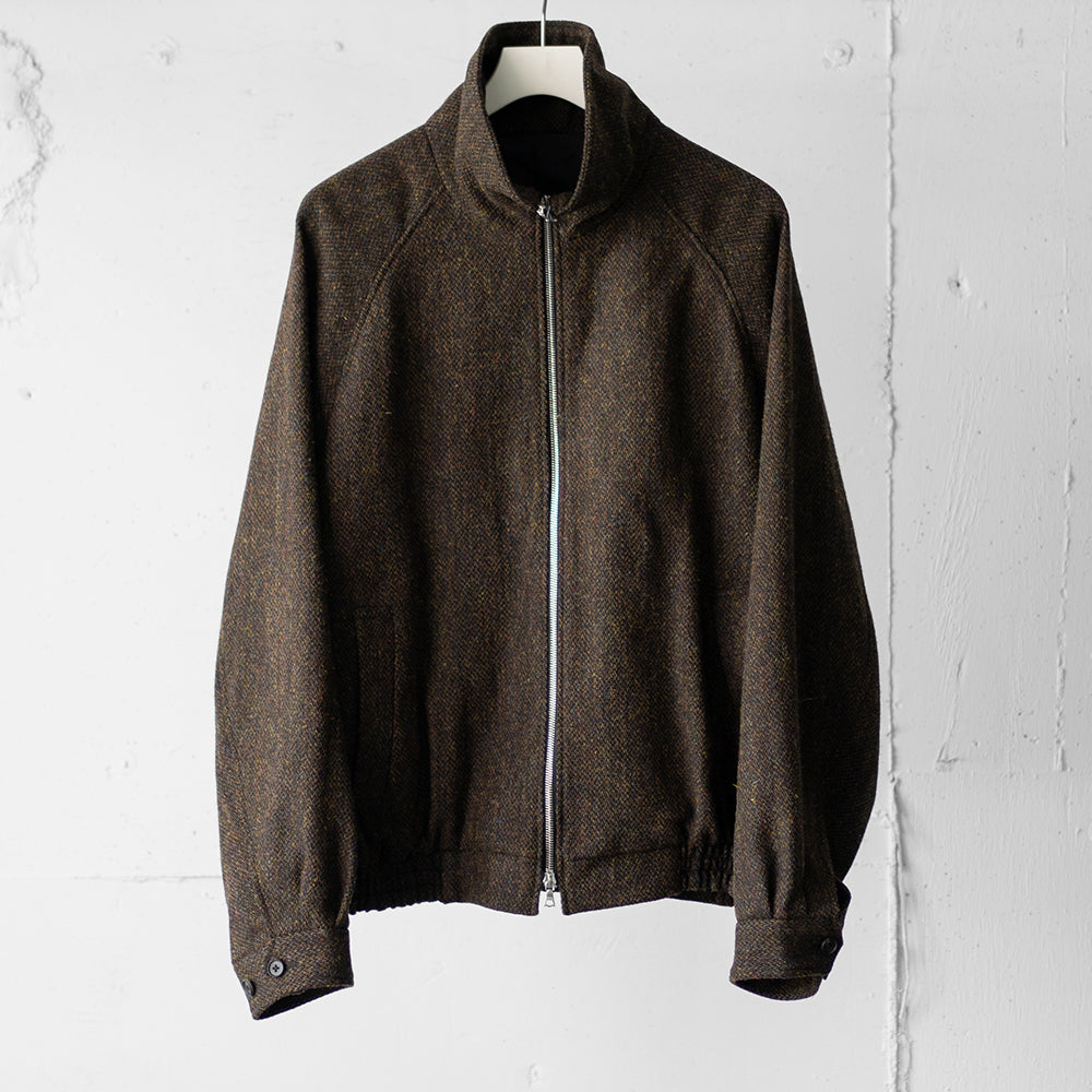 ssstein/ TWEED ZIP UP BLOUSON "DARK BROWN"