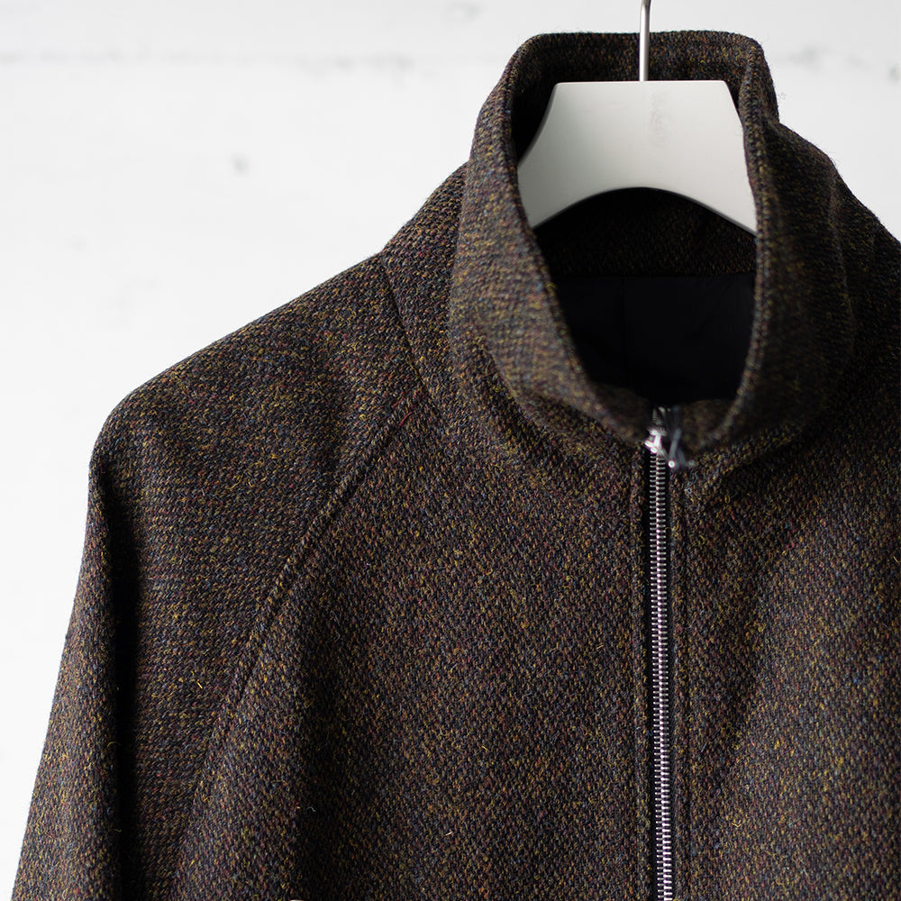 ssstein/ TWEED ZIP UP BLOUSON "DARK BROWN"