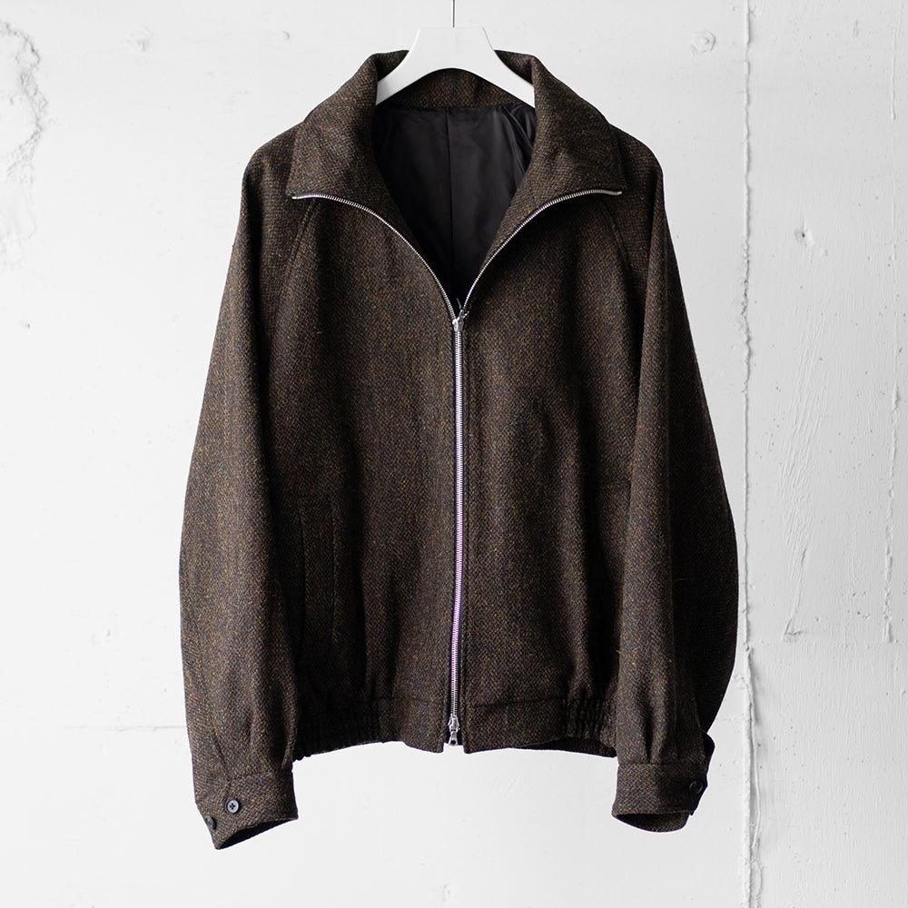 ssstein/ TWEED ZIP UP BLOUSON "DARK BROWN"