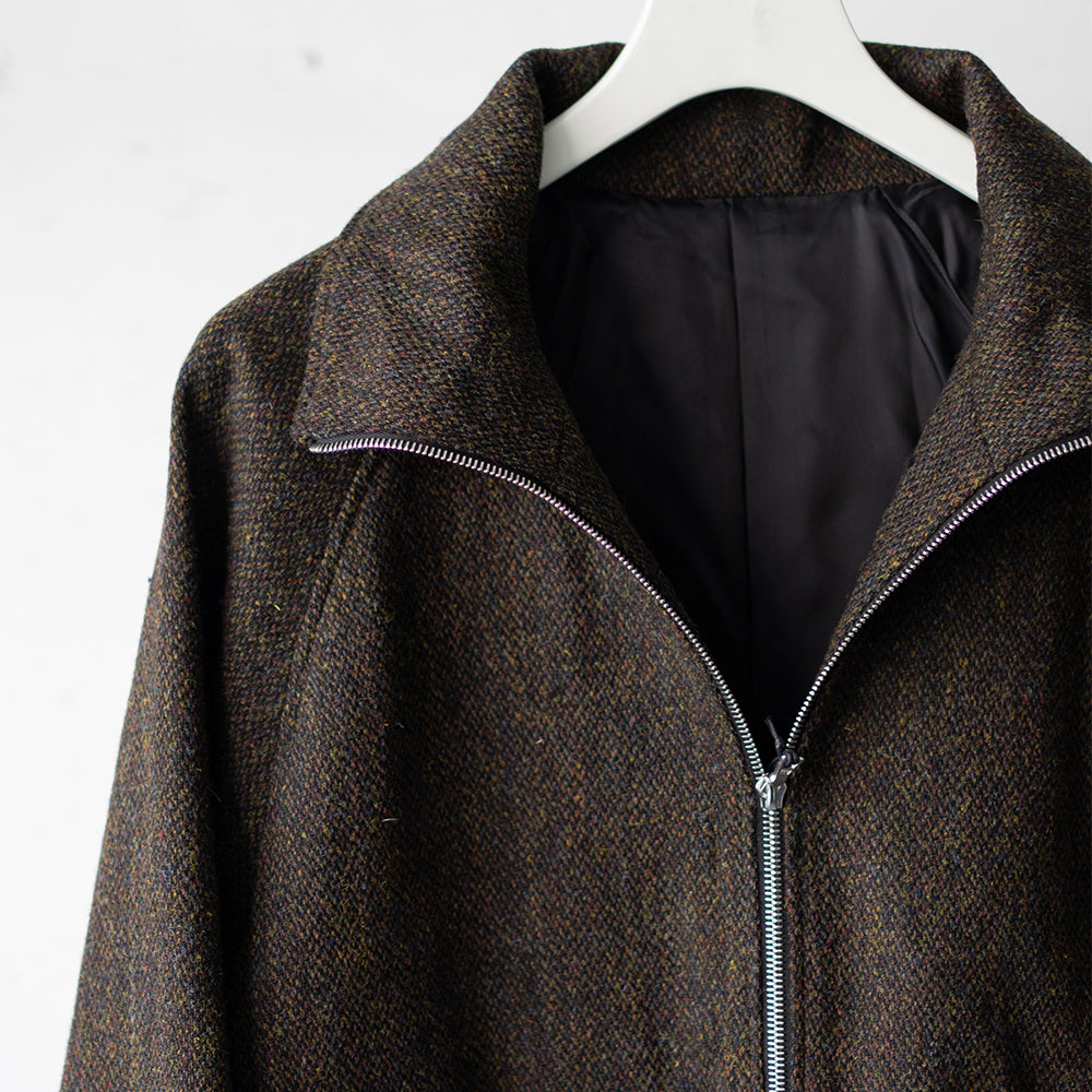 ssstein/ TWEED ZIP UP BLOUSON "DARK BROWN"