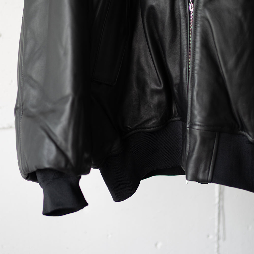 ssstein/ LEATHER FLIGHT JACKET "BLACK"