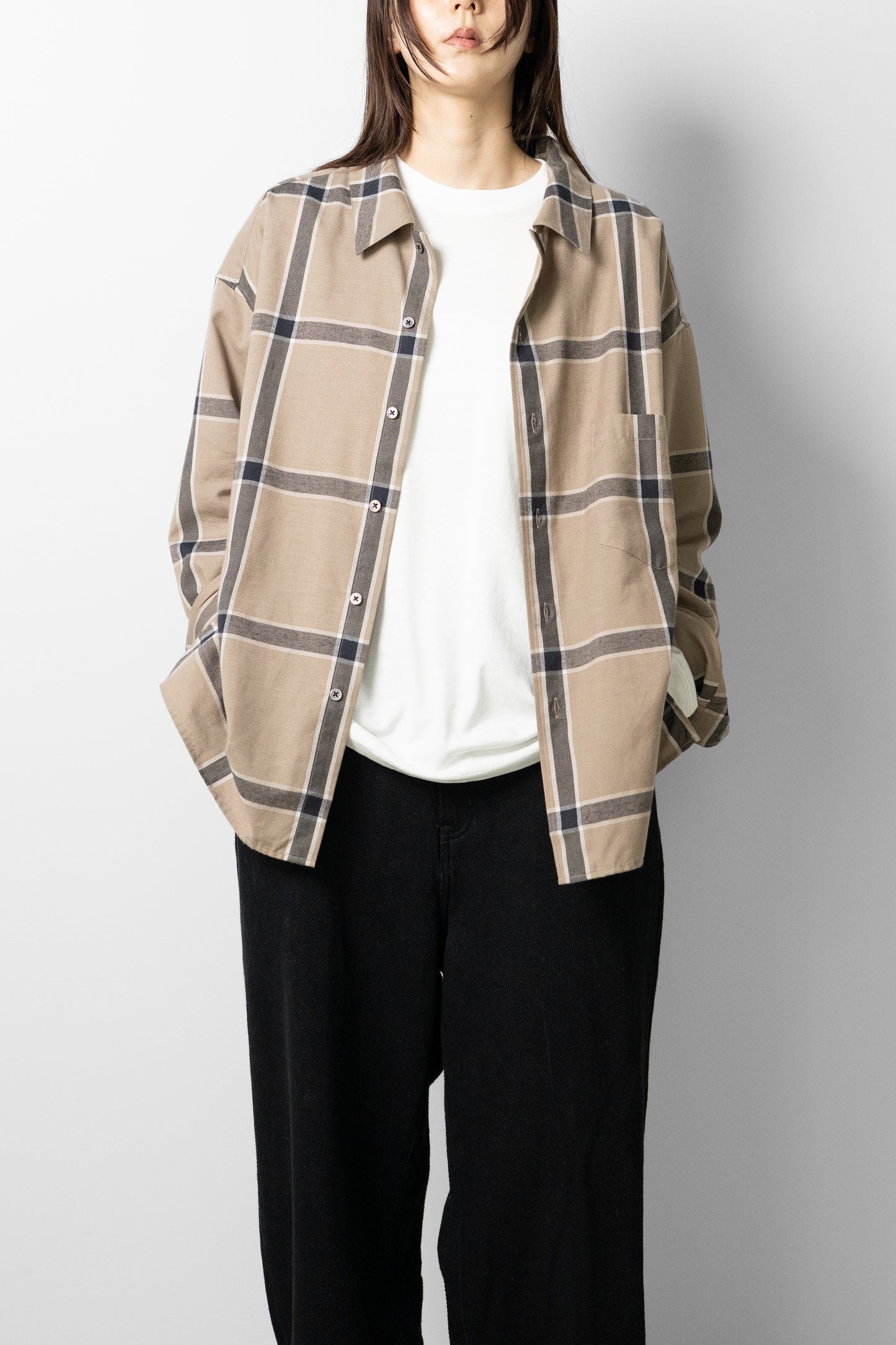 Afiit / CHECK SHIRT "BEIGE"