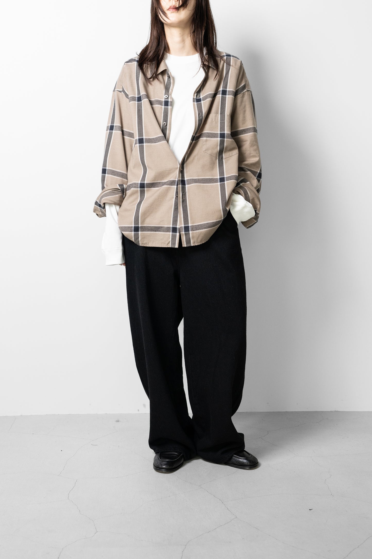 Afiit / CHECK SHIRT "BEIGE"