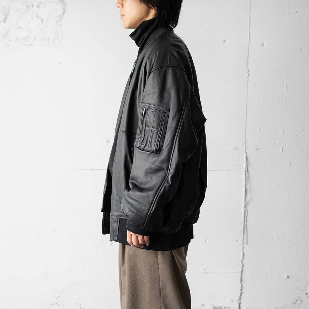 ssstein/ LEATHER FLIGHT JACKET "BLACK"